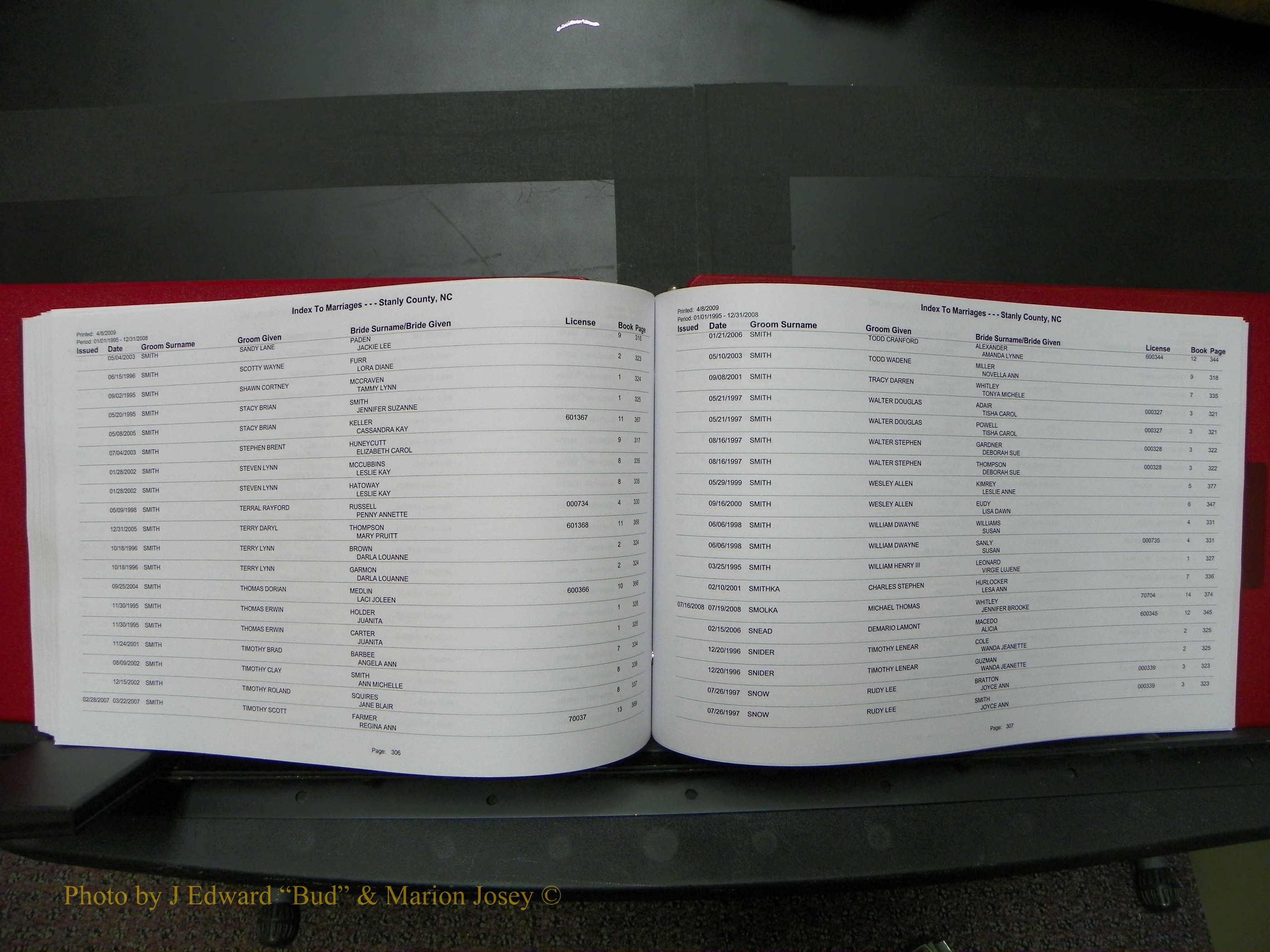 Stanley Co, NC Marriages, Male Index, A-Z, 1995-2008 (154).JPG