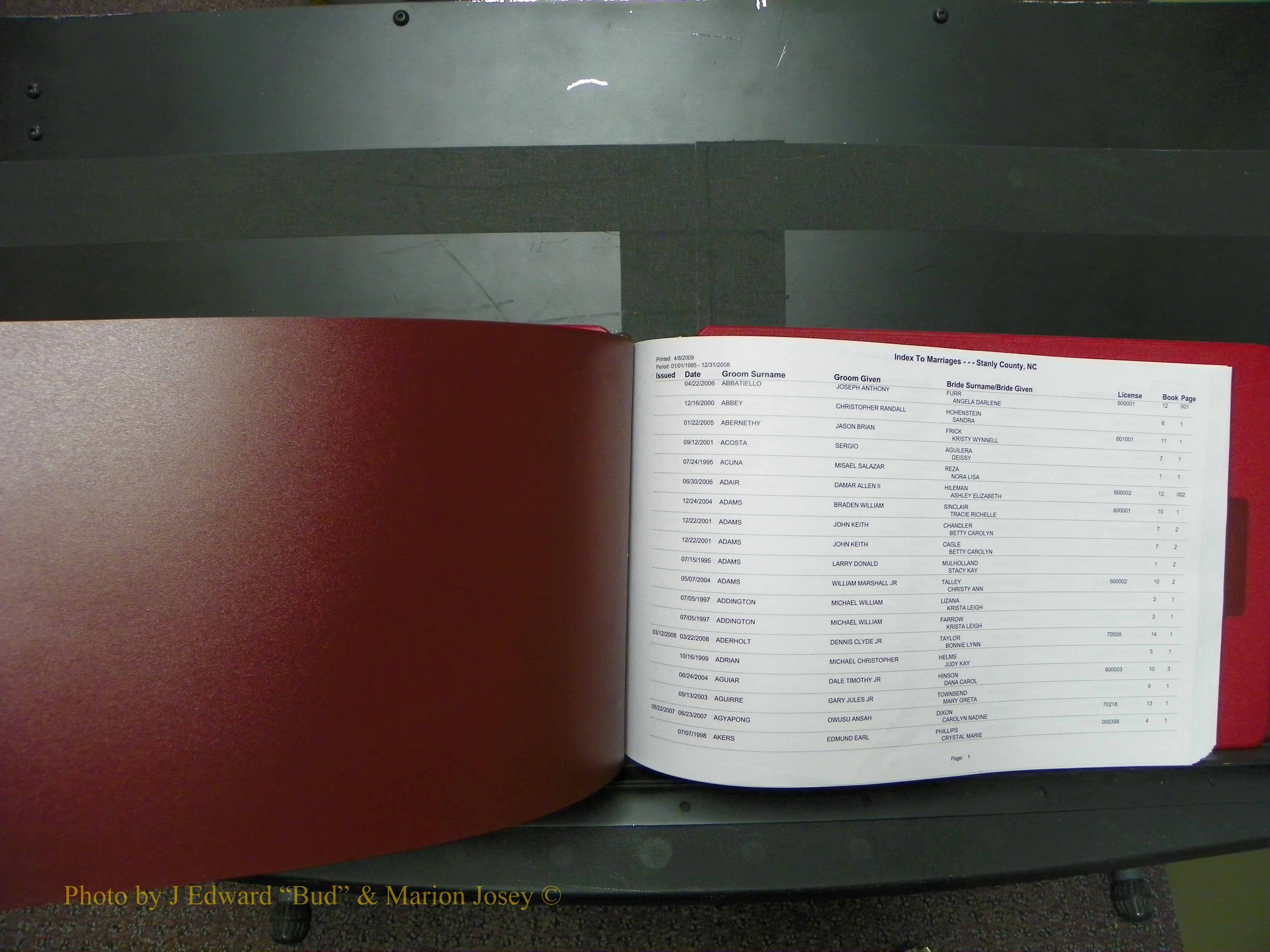 Stanley Co, NC Marriages, Male Index, A-Z, 1995-2008 (2).JPG