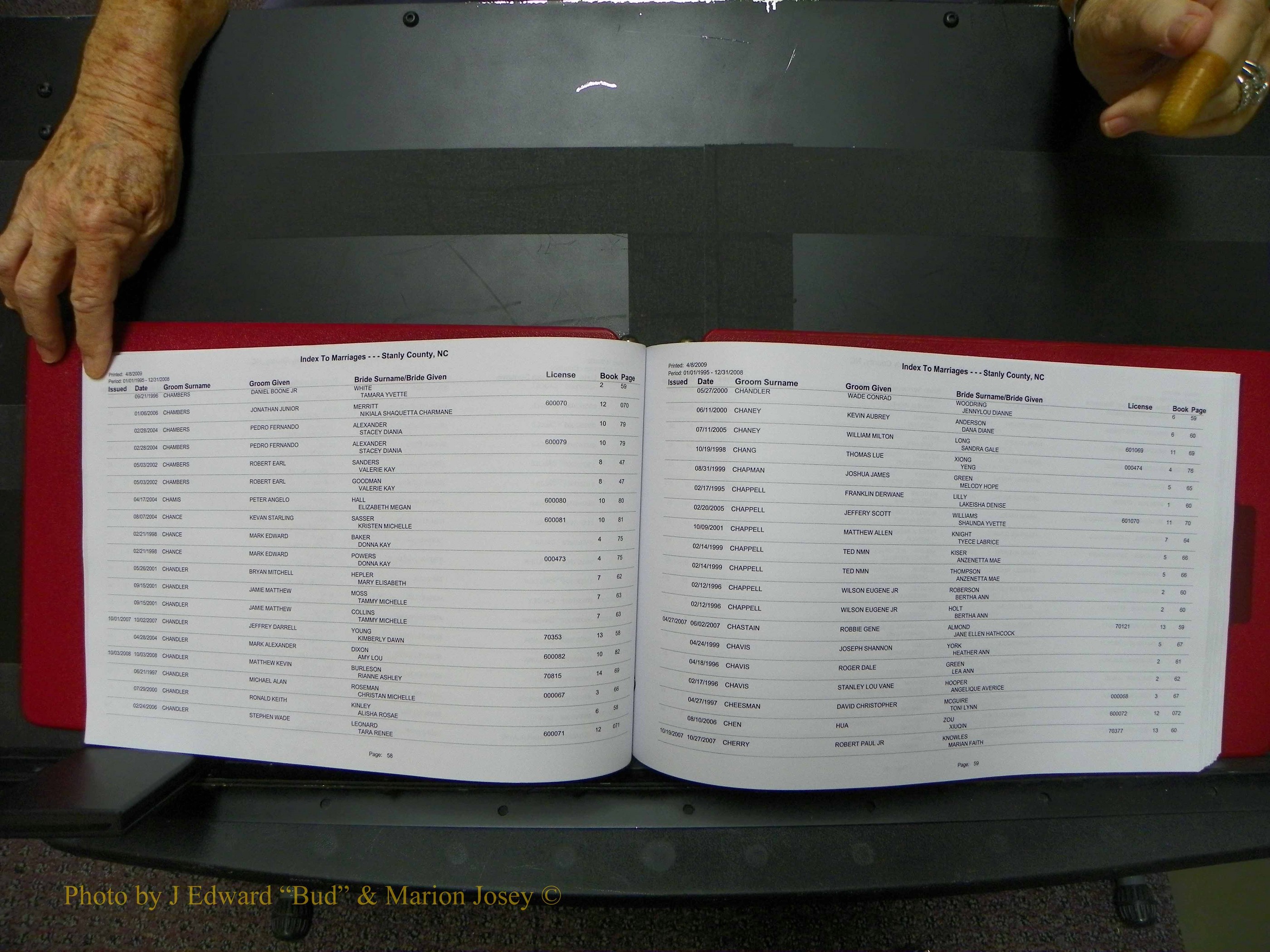 Stanley Co, NC Marriages, Male Index, A-Z, 1995-2008 (31).JPG