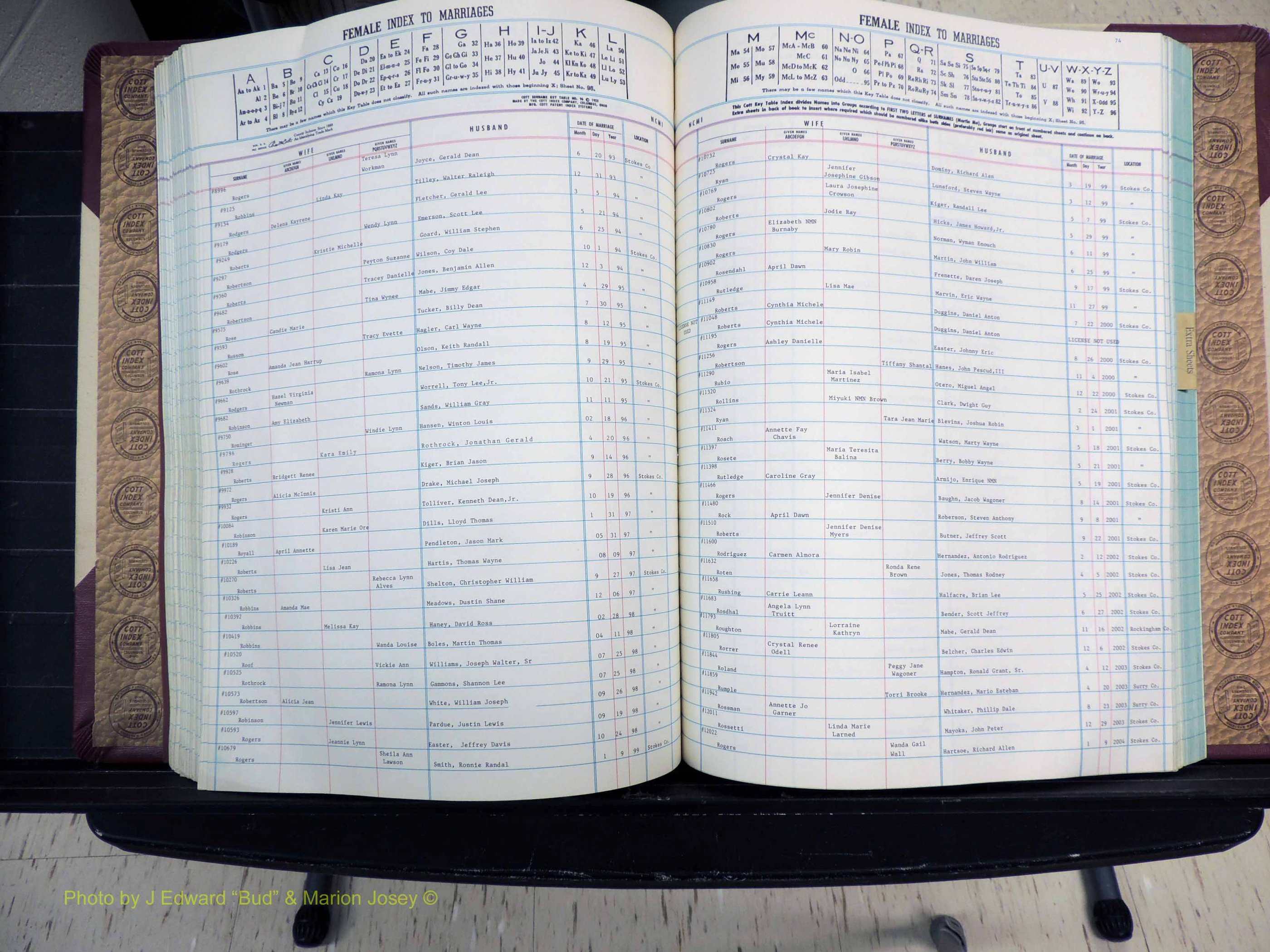 Stokes Co, NC, Marriages, Female Index, A-Z, 1956-1978 (223).JPG