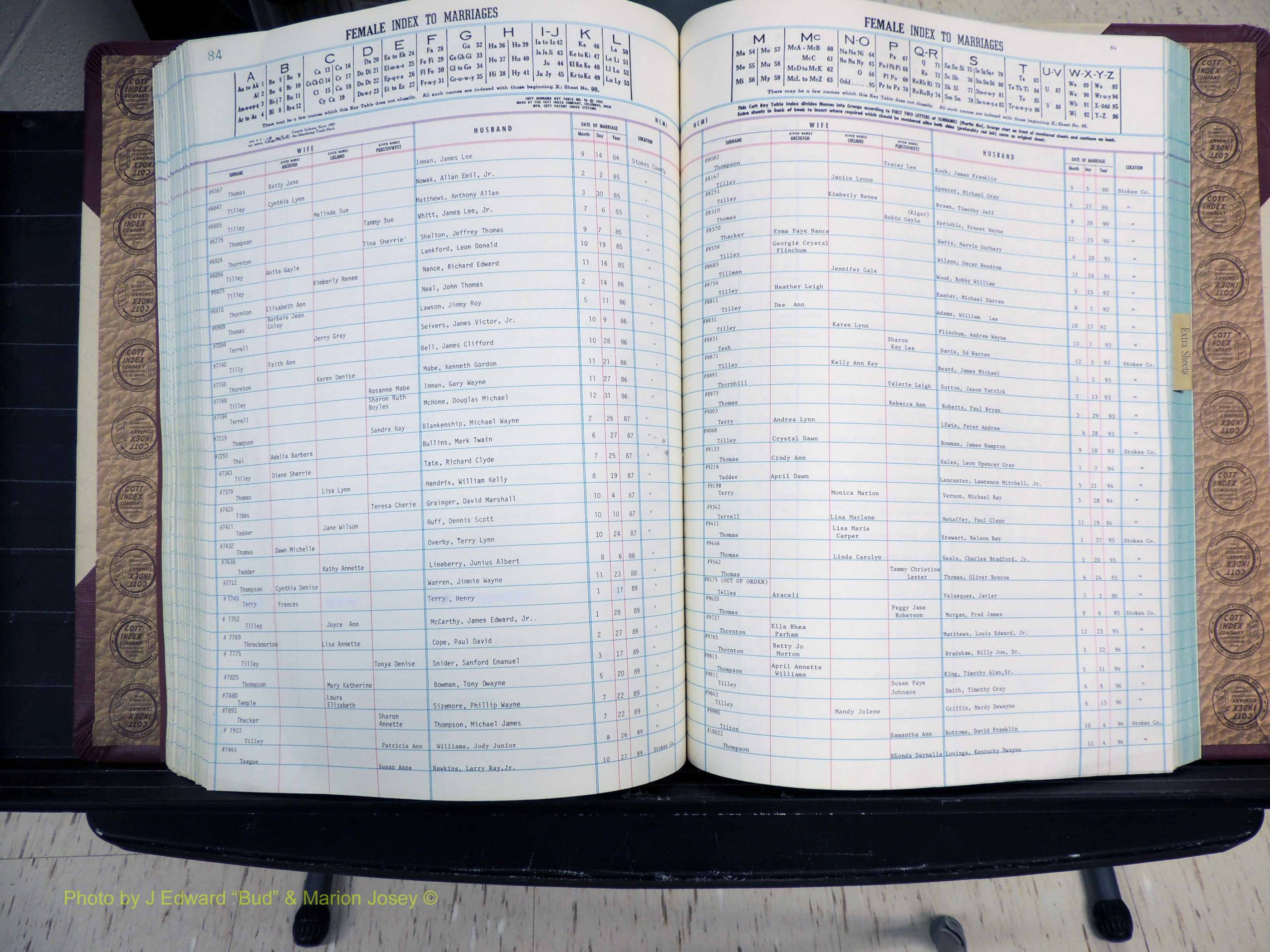 Stokes Co, NC, Marriages, Female Index, A-Z, 1956-1978 (243).JPG