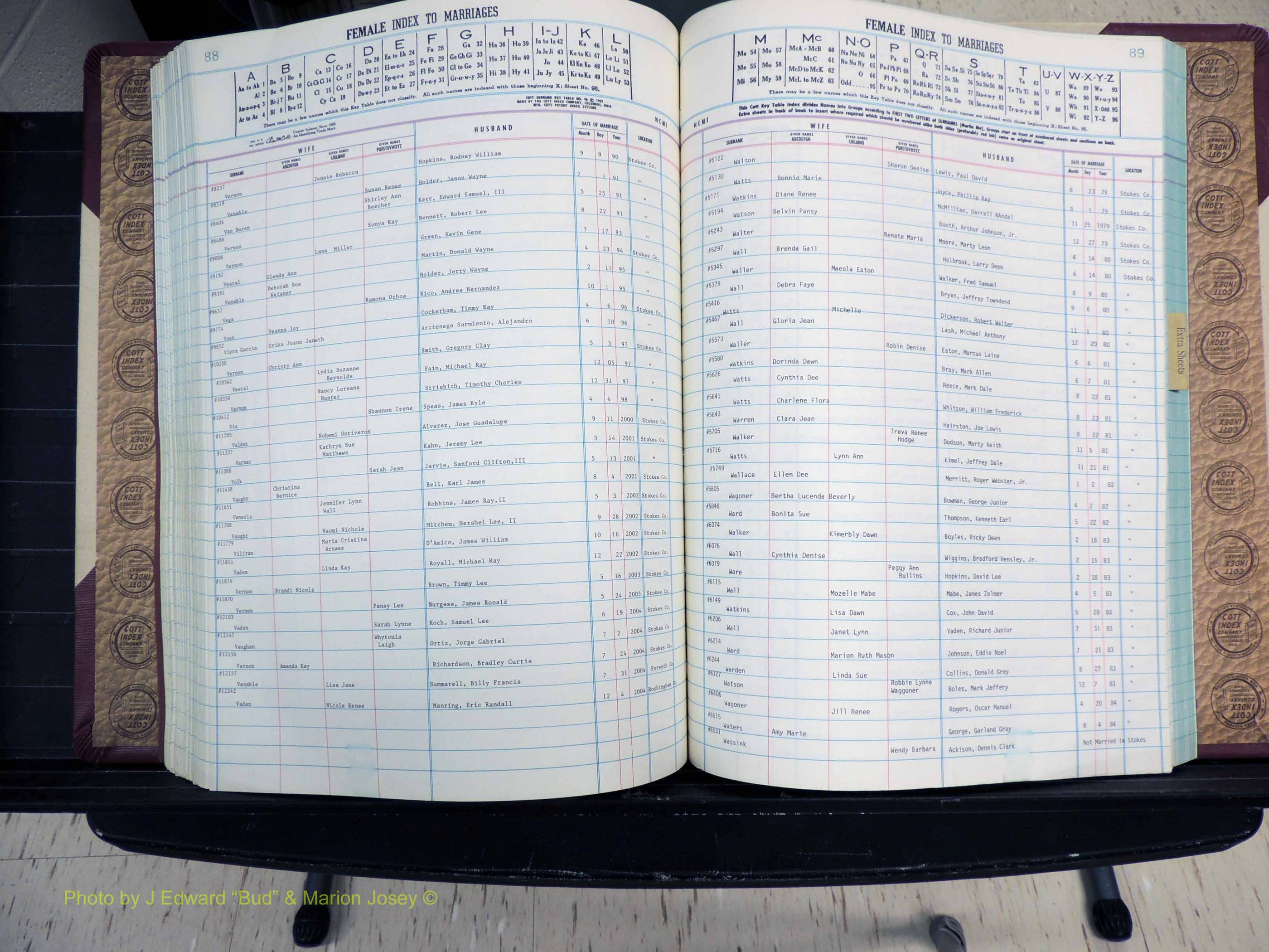 Stokes Co, NC, Marriages, Female Index, A-Z, 1956-1978 (250).JPG