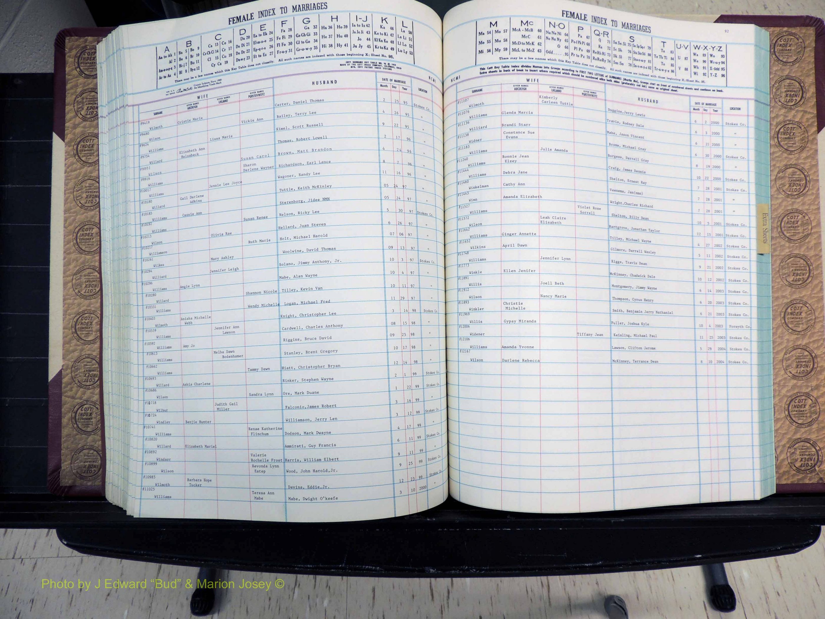 Stokes Co, NC, Marriages, Female Index, A-Z, 1956-1978 (258).JPG