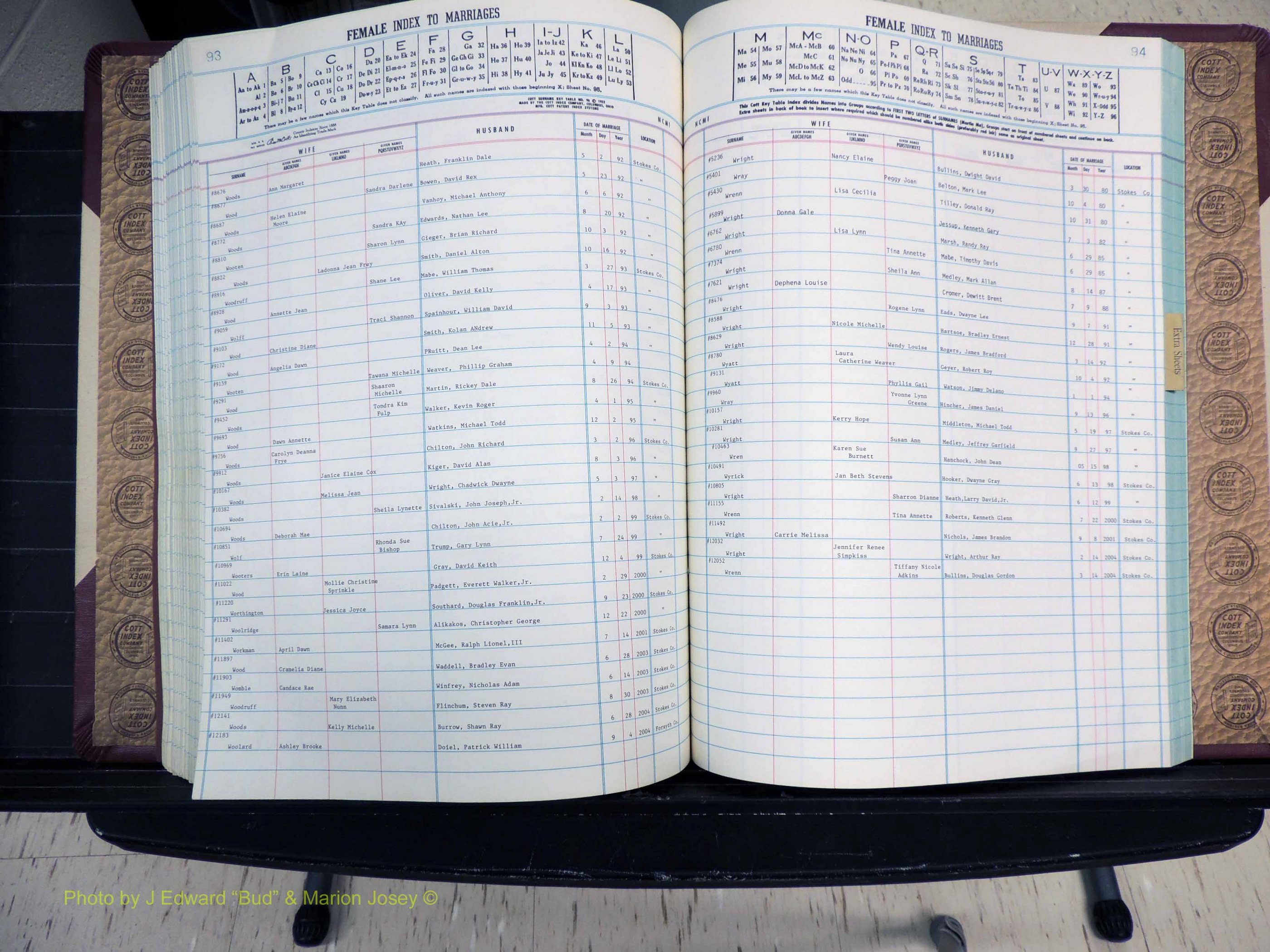 Stokes Co, NC, Marriages, Female Index, A-Z, 1956-1978 (260).JPG