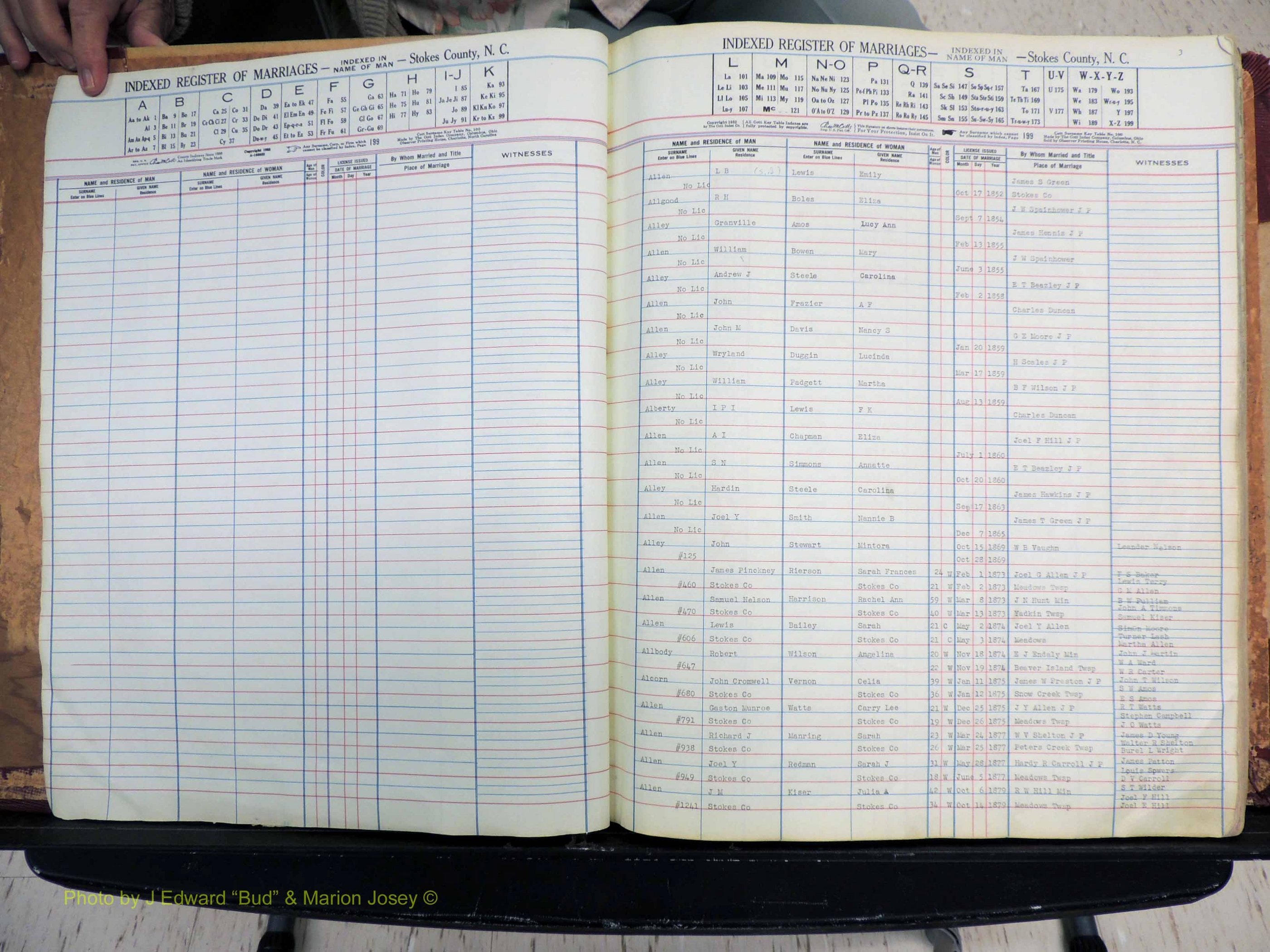 Stokes Co, NC, Marriages, Male Index, A-Z, 1851-1956 (104).JPG