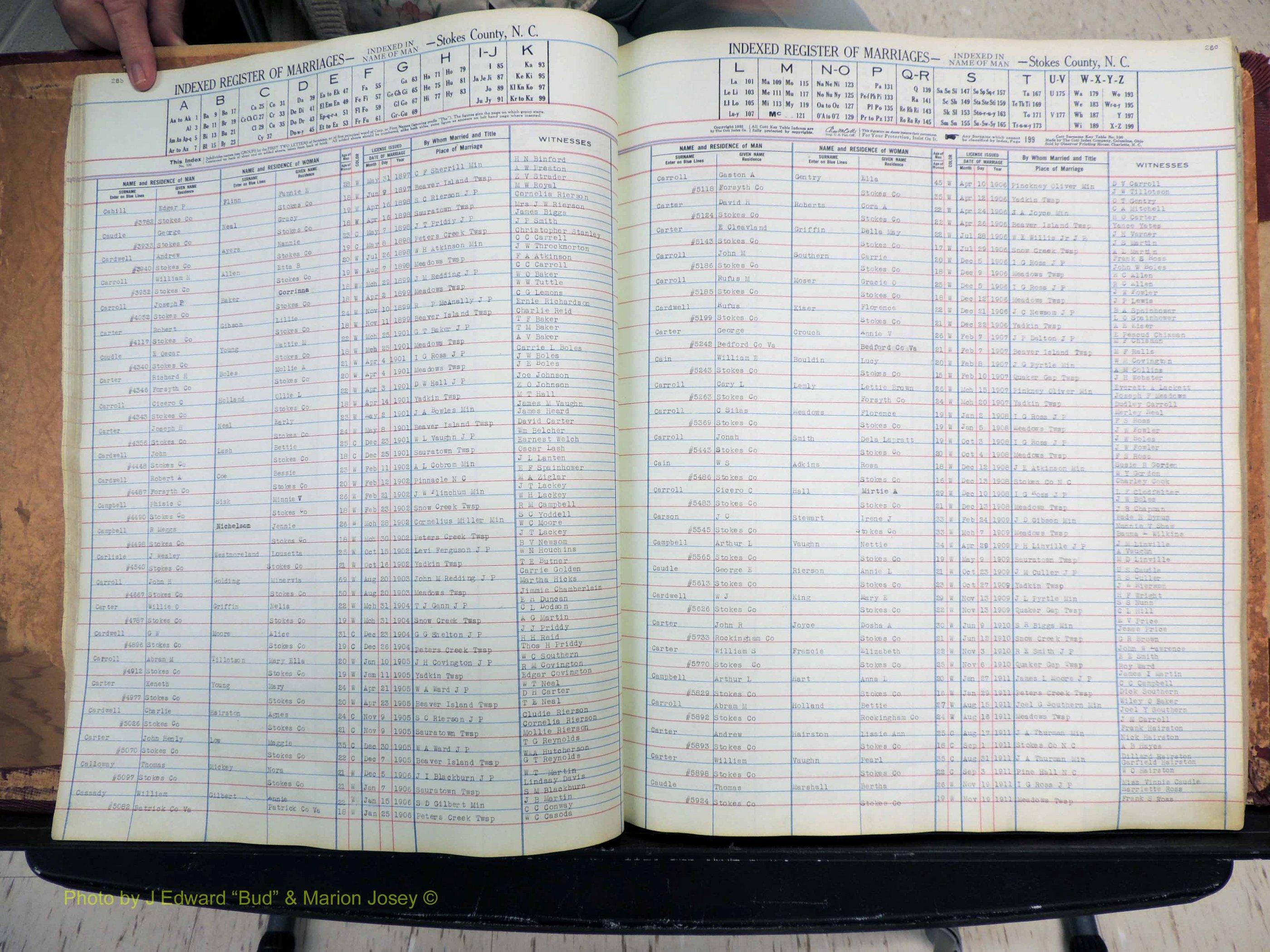 Stokes Co, NC, Marriages, Male Index, A-Z, 1851-1956 (141).JPG