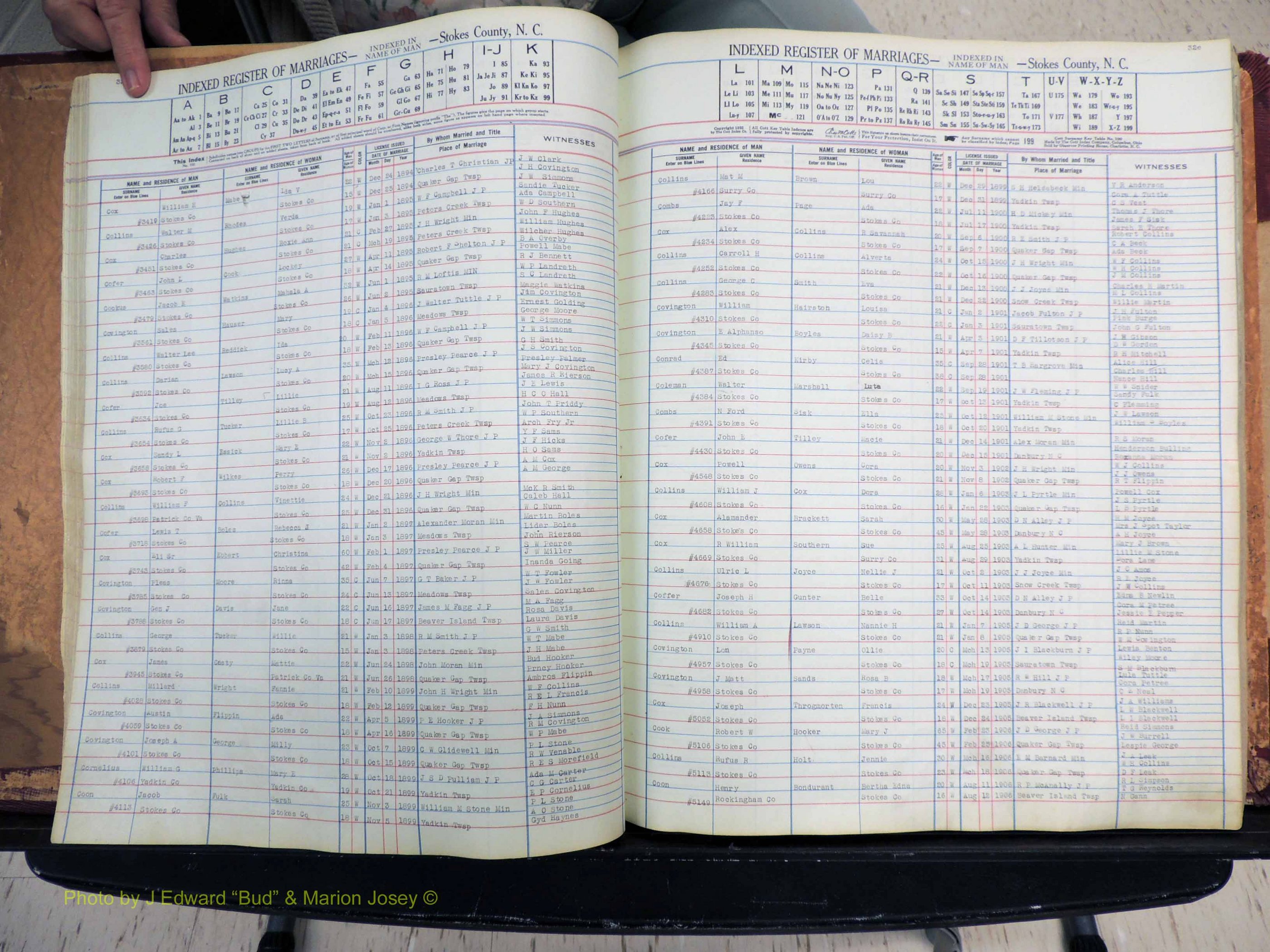 Stokes Co, NC, Marriages, Male Index, A-Z, 1851-1956 (151).JPG