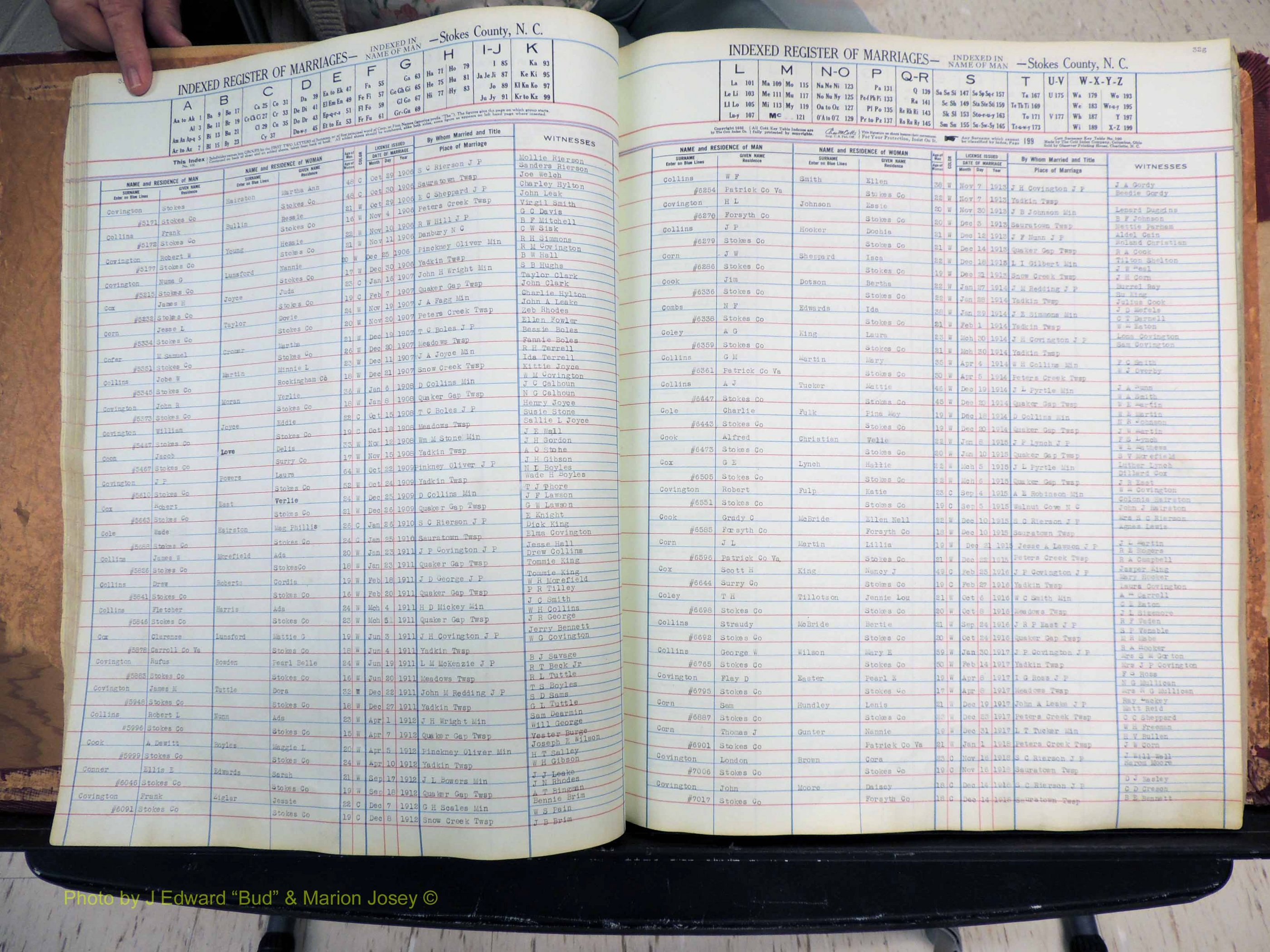 Stokes Co, NC, Marriages, Male Index, A-Z, 1851-1956 (152).JPG