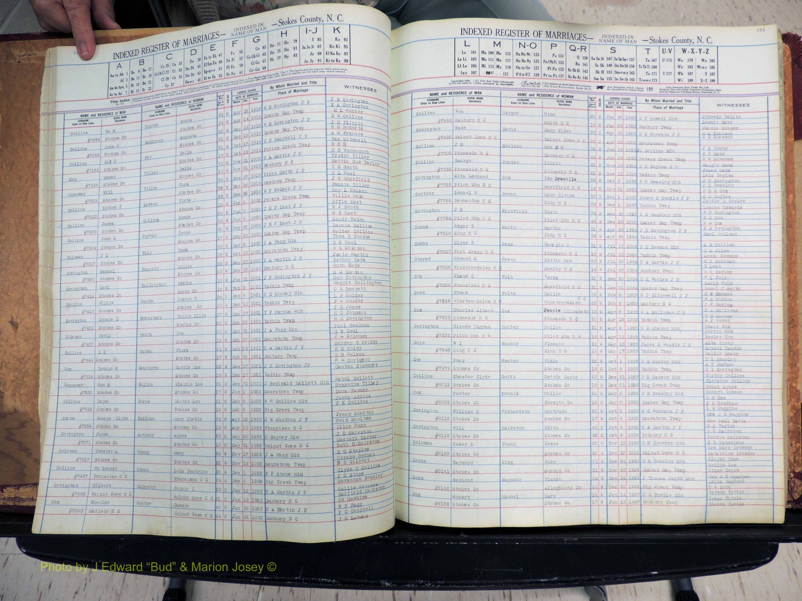 Stokes Co, NC, Marriages, Male Index, A-Z, 1851-1956 (153).JPG