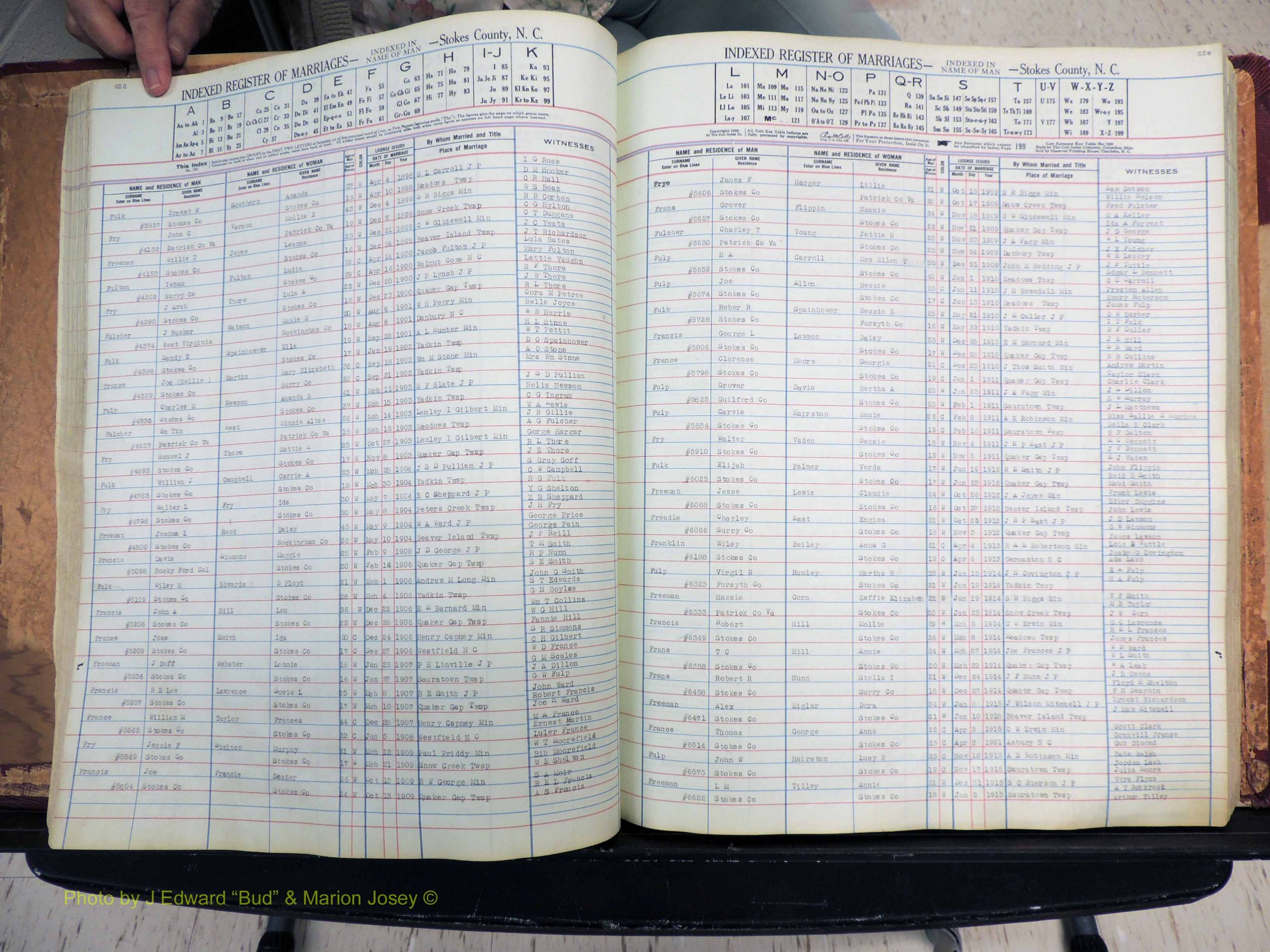 Stokes Co, NC, Marriages, Male Index, A-Z, 1851-1956 (189).JPG