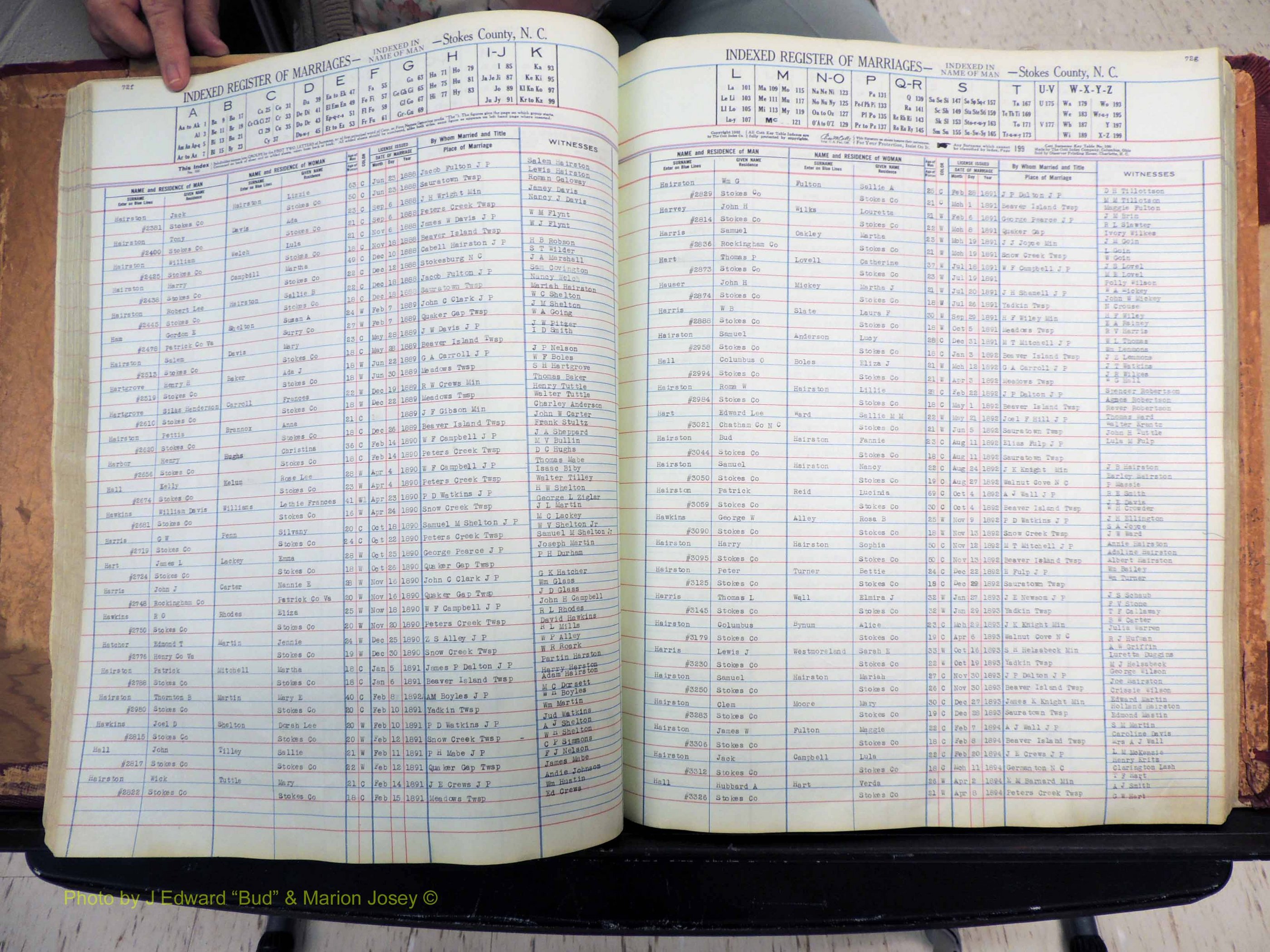 Stokes Co, NC, Marriages, Male Index, A-Z, 1851-1956 (209).JPG