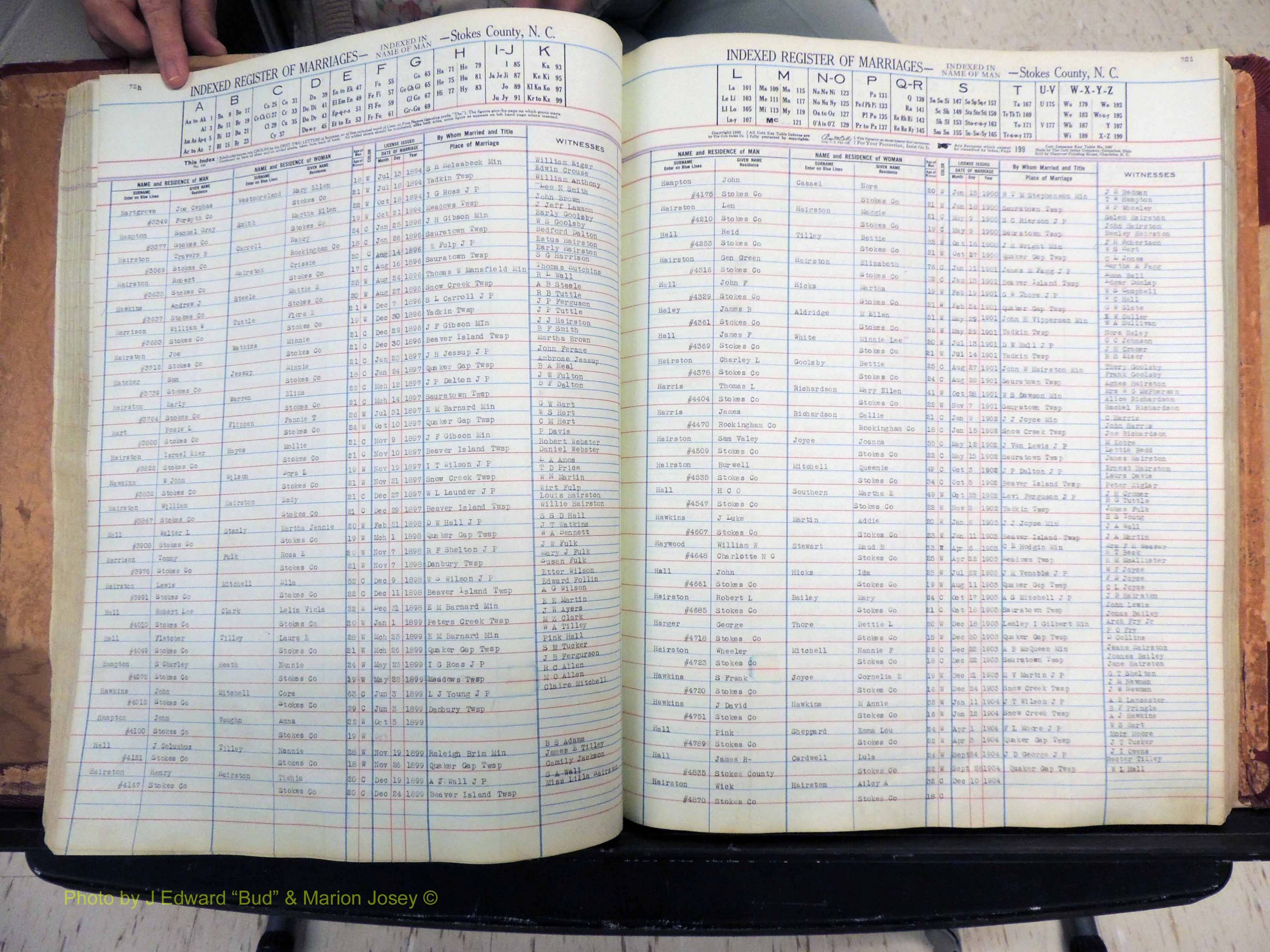 Stokes Co, NC, Marriages, Male Index, A-Z, 1851-1956 (210).JPG