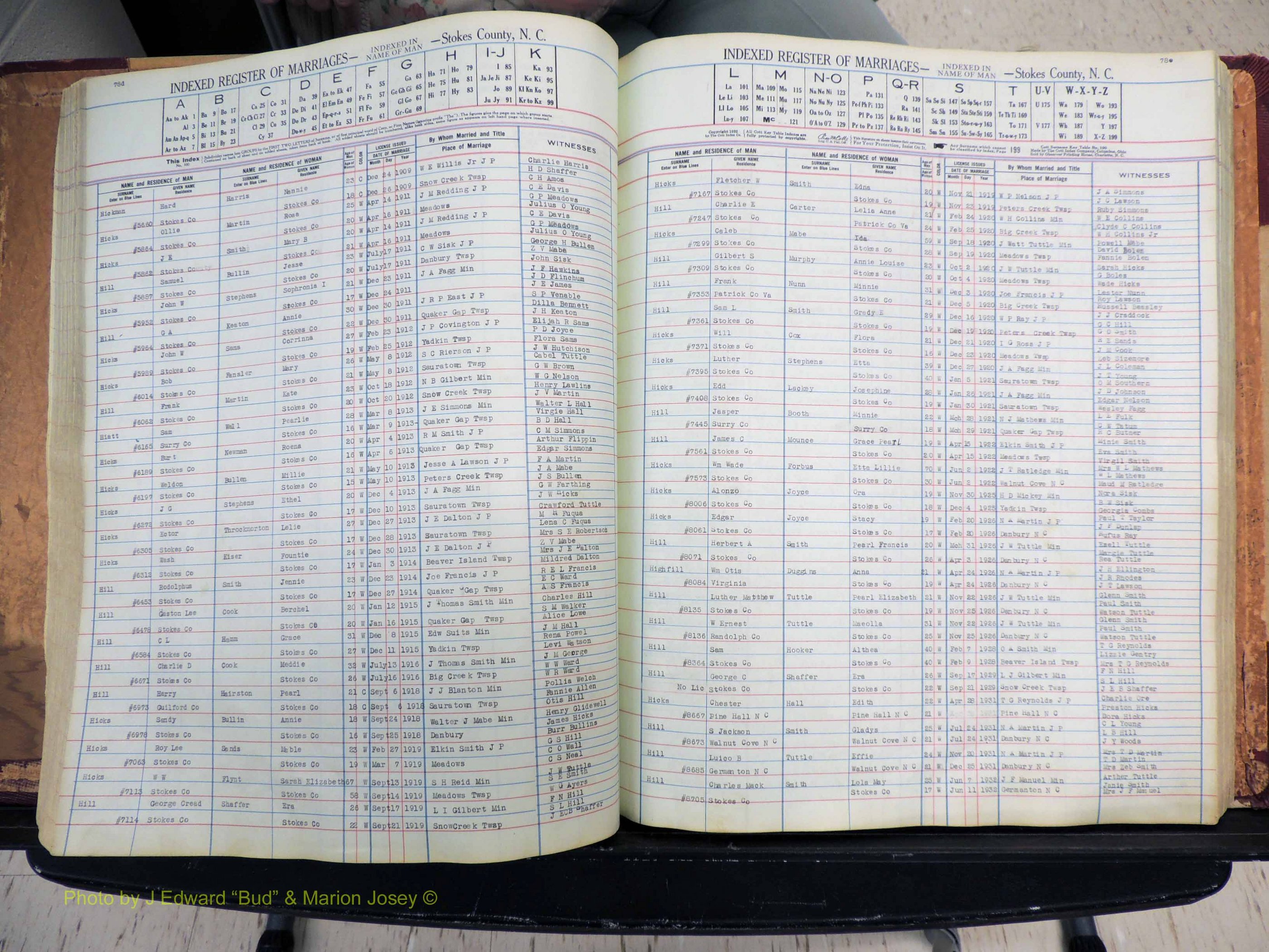 Stokes Co, NC, Marriages, Male Index, A-Z, 1851-1956 (222).JPG