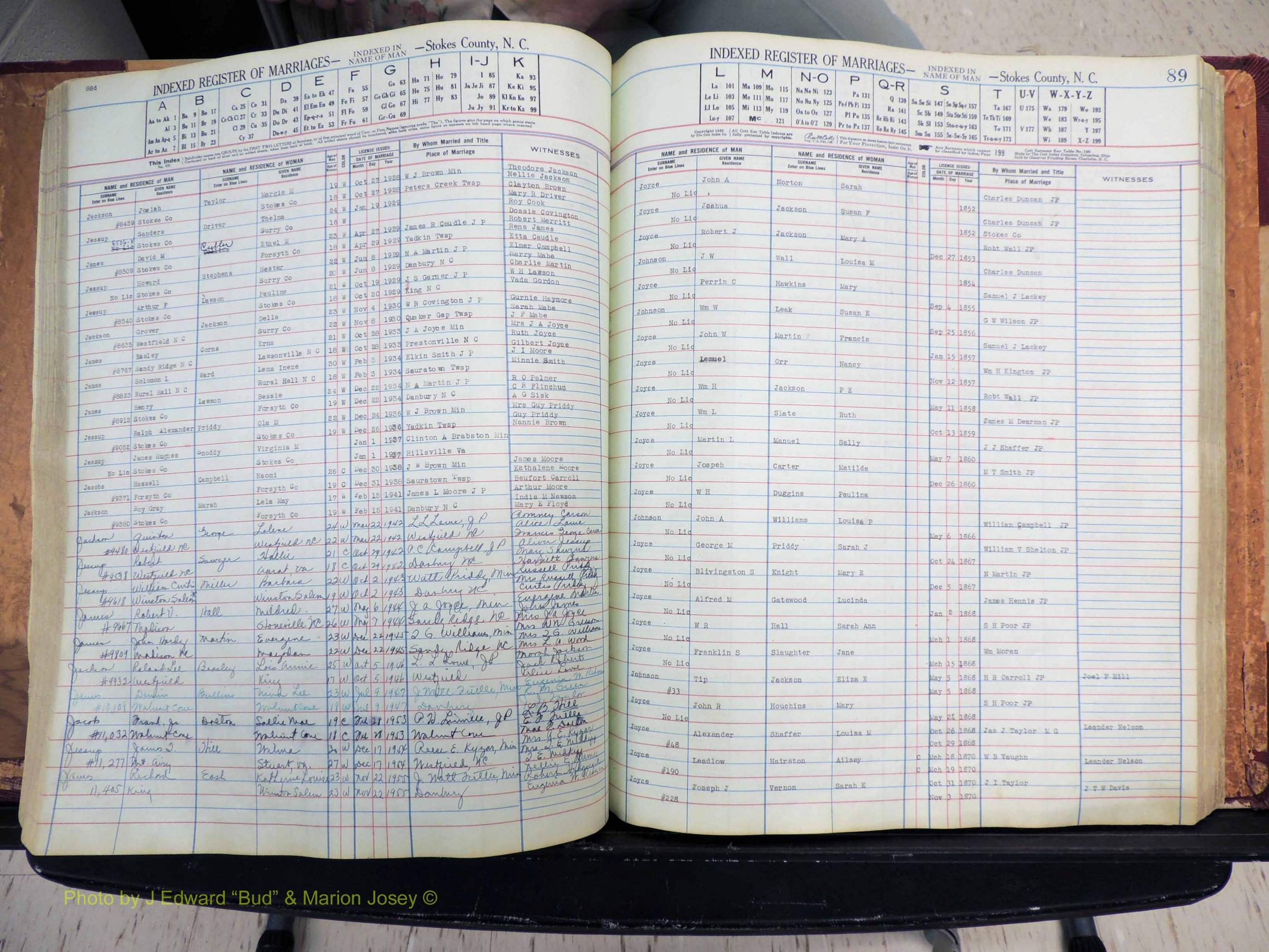 Stokes Co, NC, Marriages, Male Index, A-Z, 1851-1956 (235).JPG