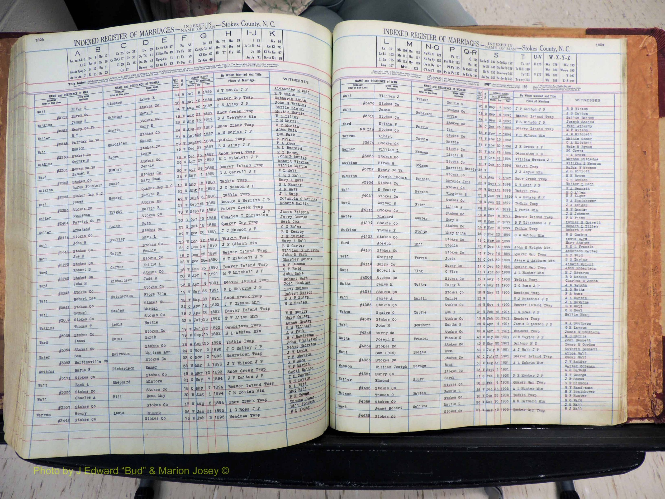 Stokes Co, NC, Marriages, Male Index, A-Z, 1851-1956 (390).JPG