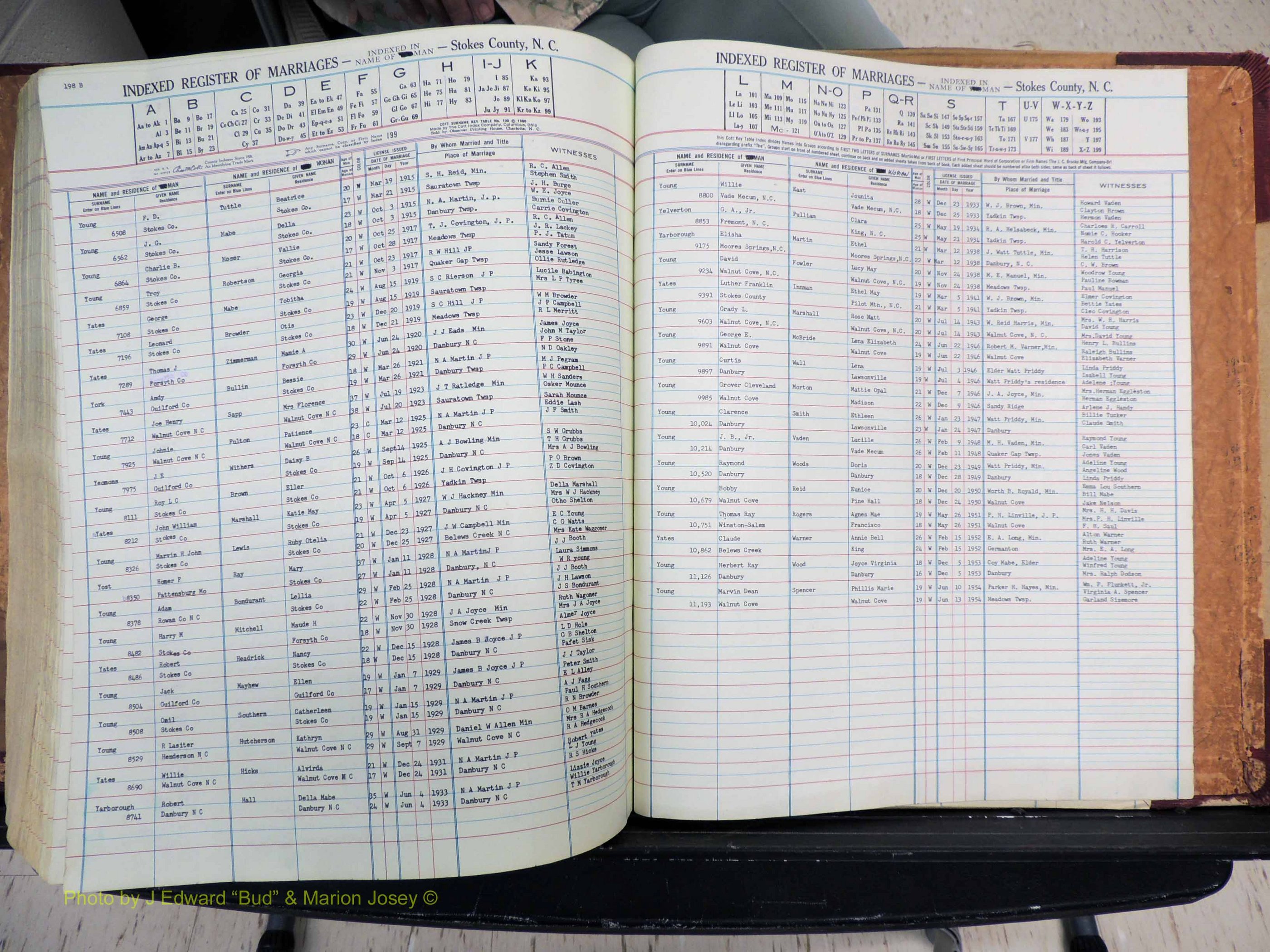 Stokes Co, NC, Marriages, Male Index, A-Z, 1851-1956 (411).JPG