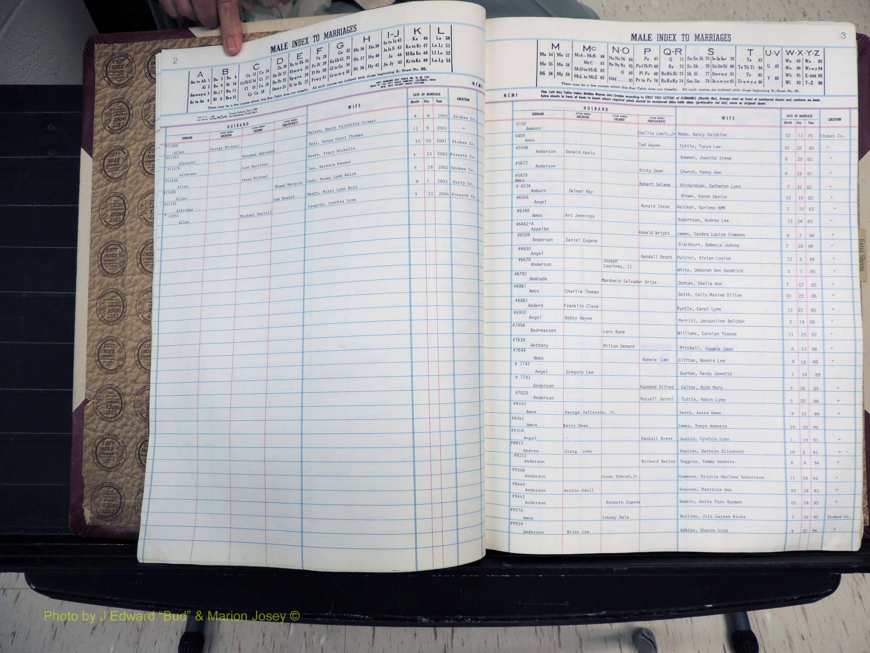 Stokes Co, NC, Marriages, Male Index, A-Z, 1979-2004 (103).JPG