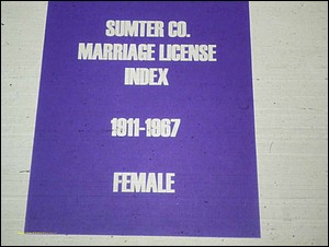 Sumter Marriages Female Index, A-K, 1911-1967 001.JPG