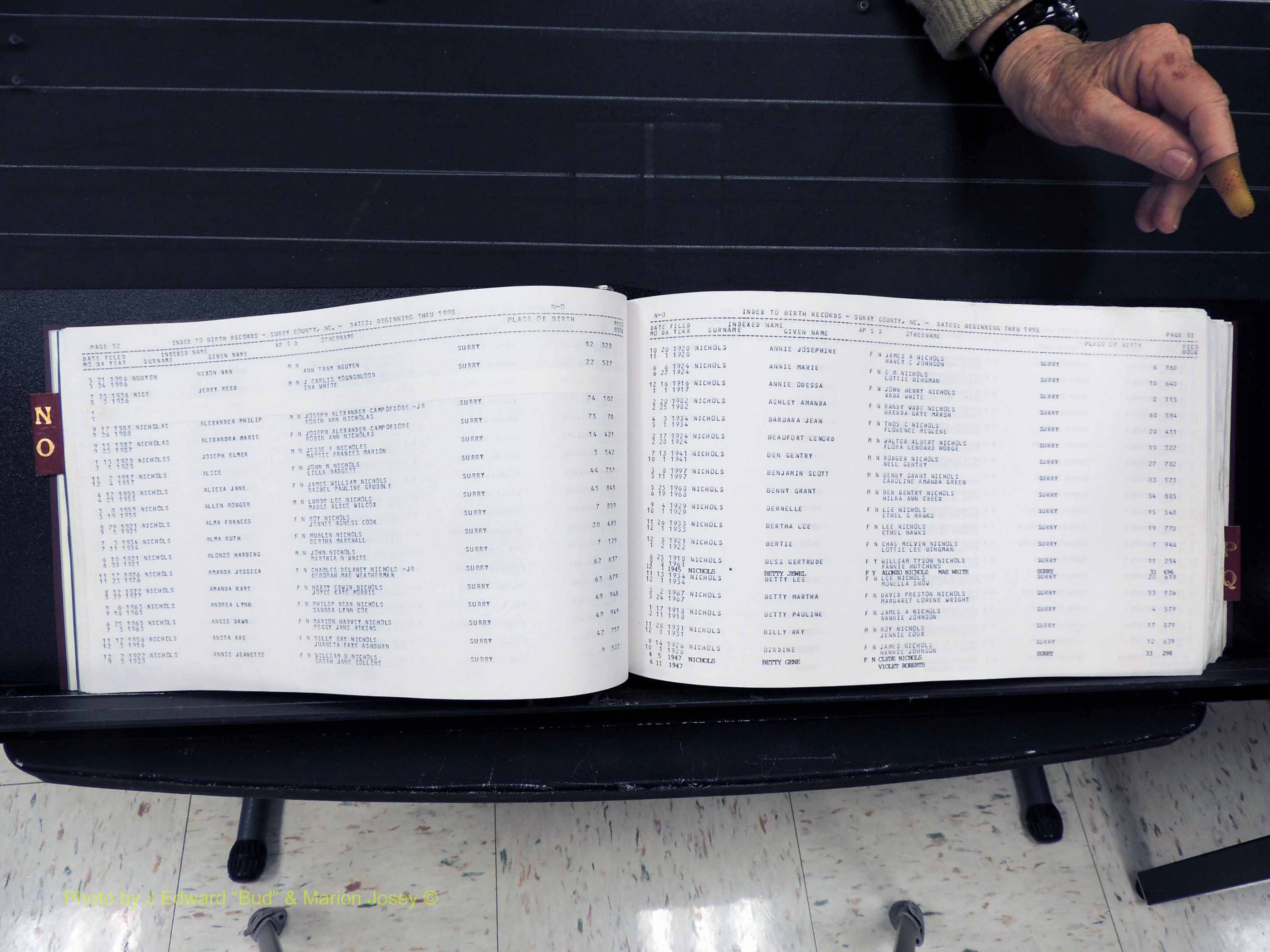 Surry Co, NC, Births, N-Q, 1913-1998 (128).JPG