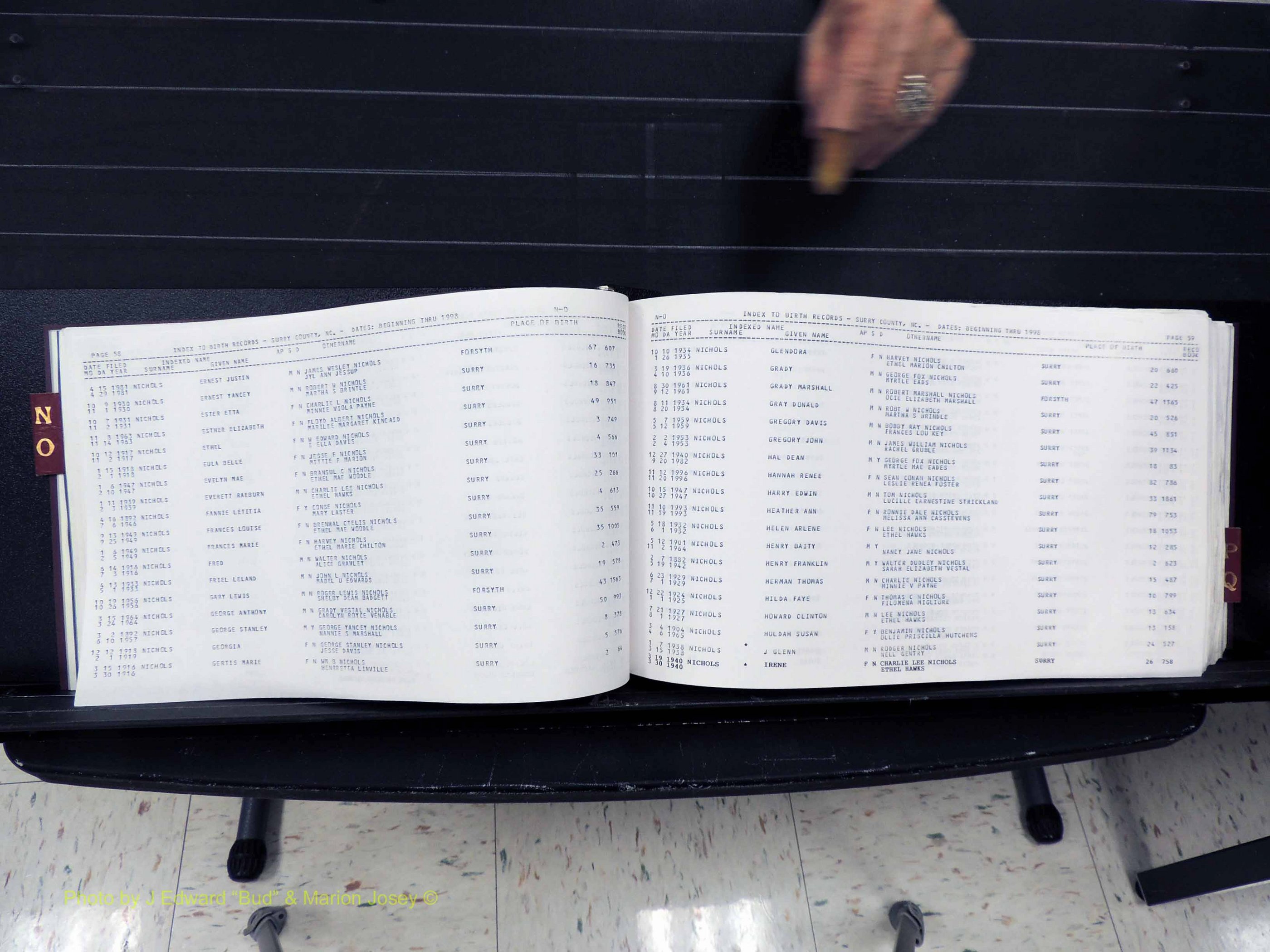 Surry Co, NC, Births, N-Q, 1913-1998 (131).JPG