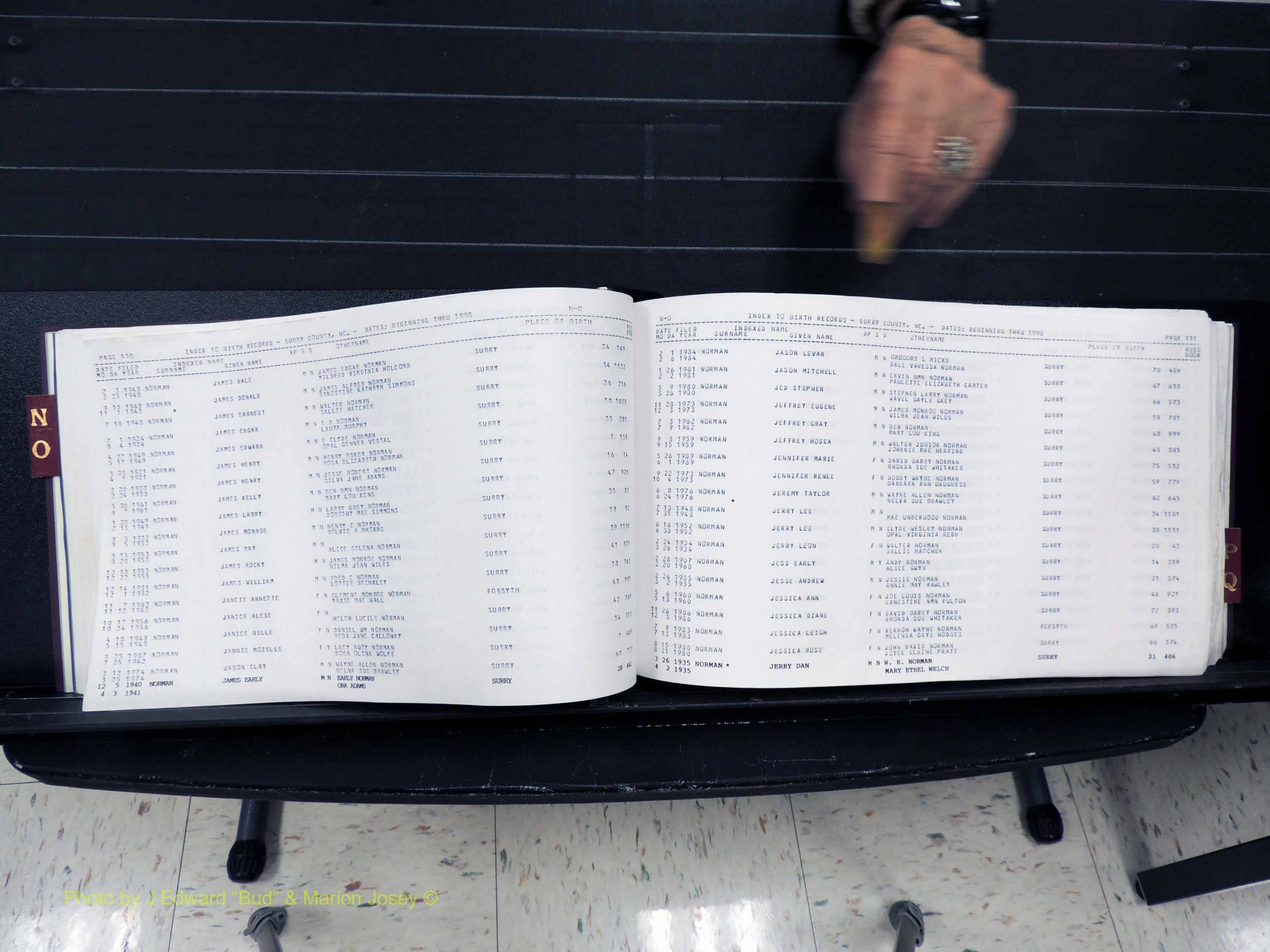 Surry Co, NC, Births, N-Q, 1913-1998 (157).JPG