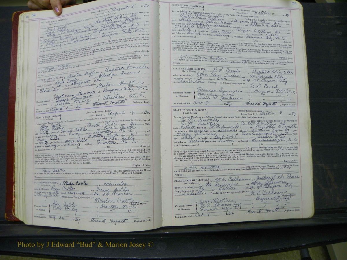 Swain Marriage Lic, 1934-1955 054.JPG