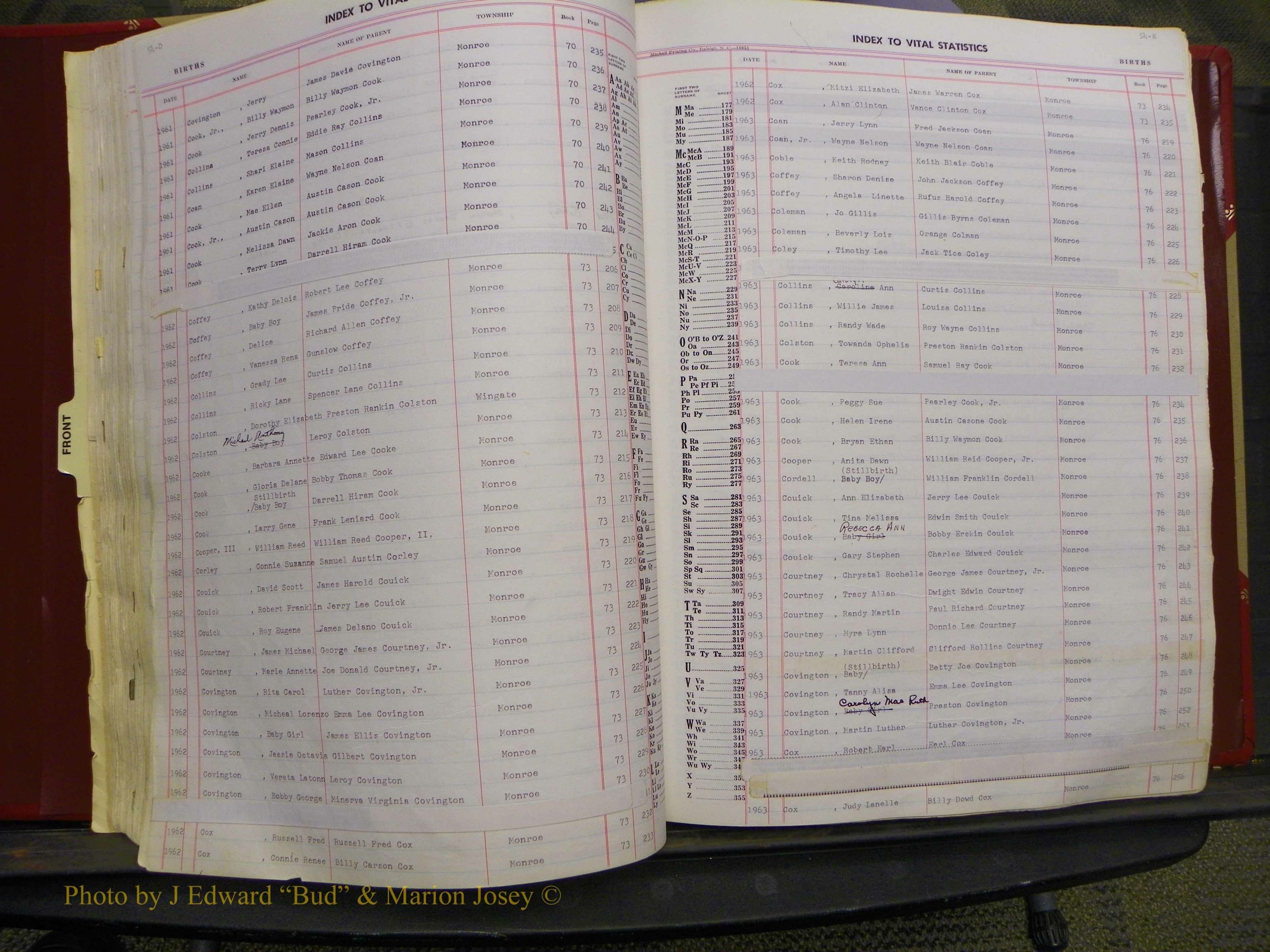 Union Co, NC Births, A-Z, 1956-1971 (63).JPG