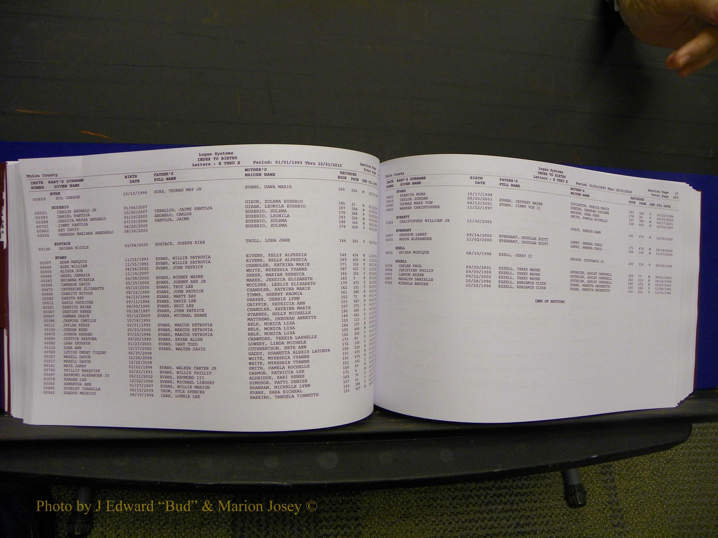 Union Co, NC Births, A-Z, 1993-2010 (164).JPG