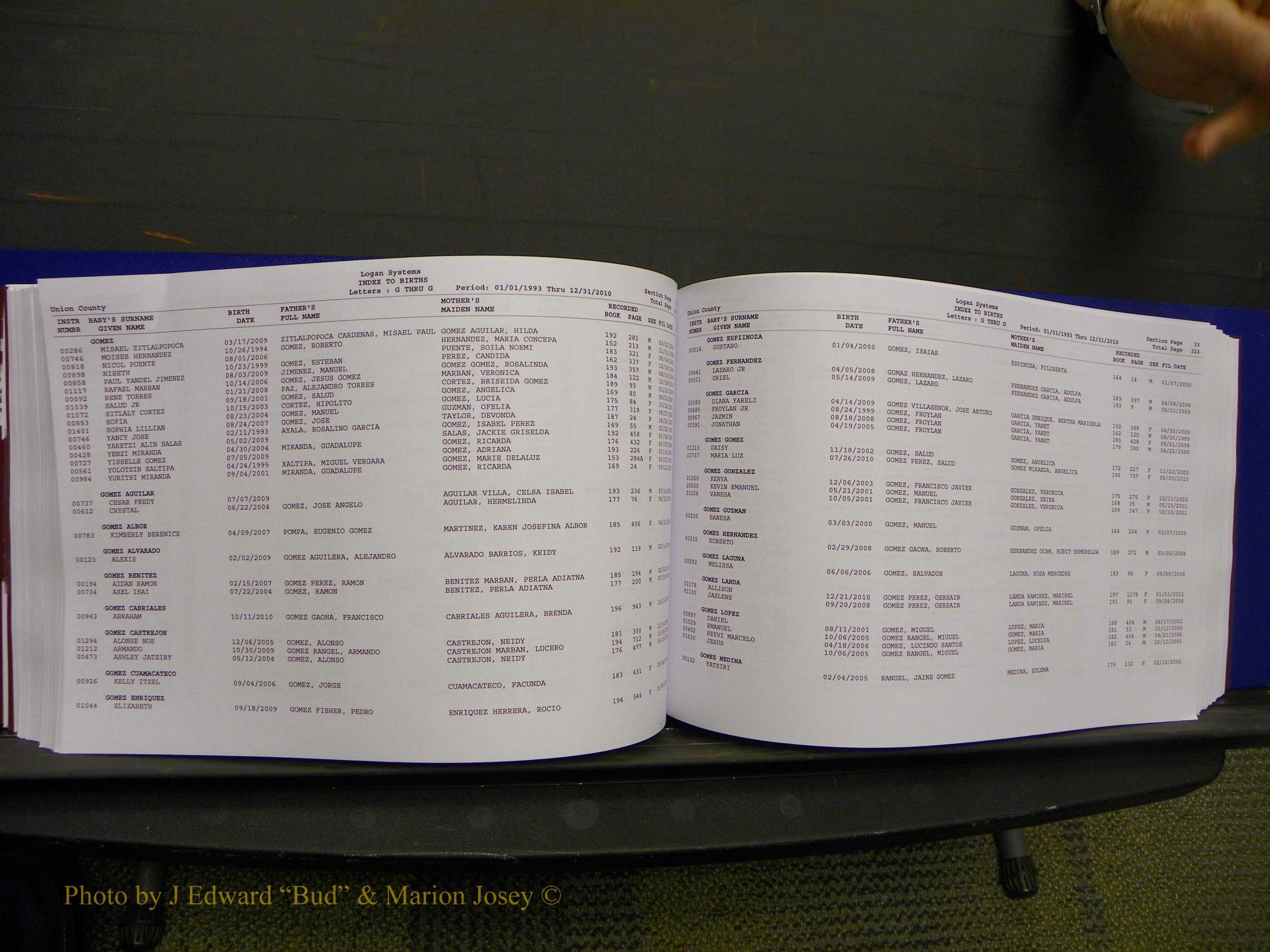 Union Co, NC Births, A-Z, 1993-2010 (195).JPG