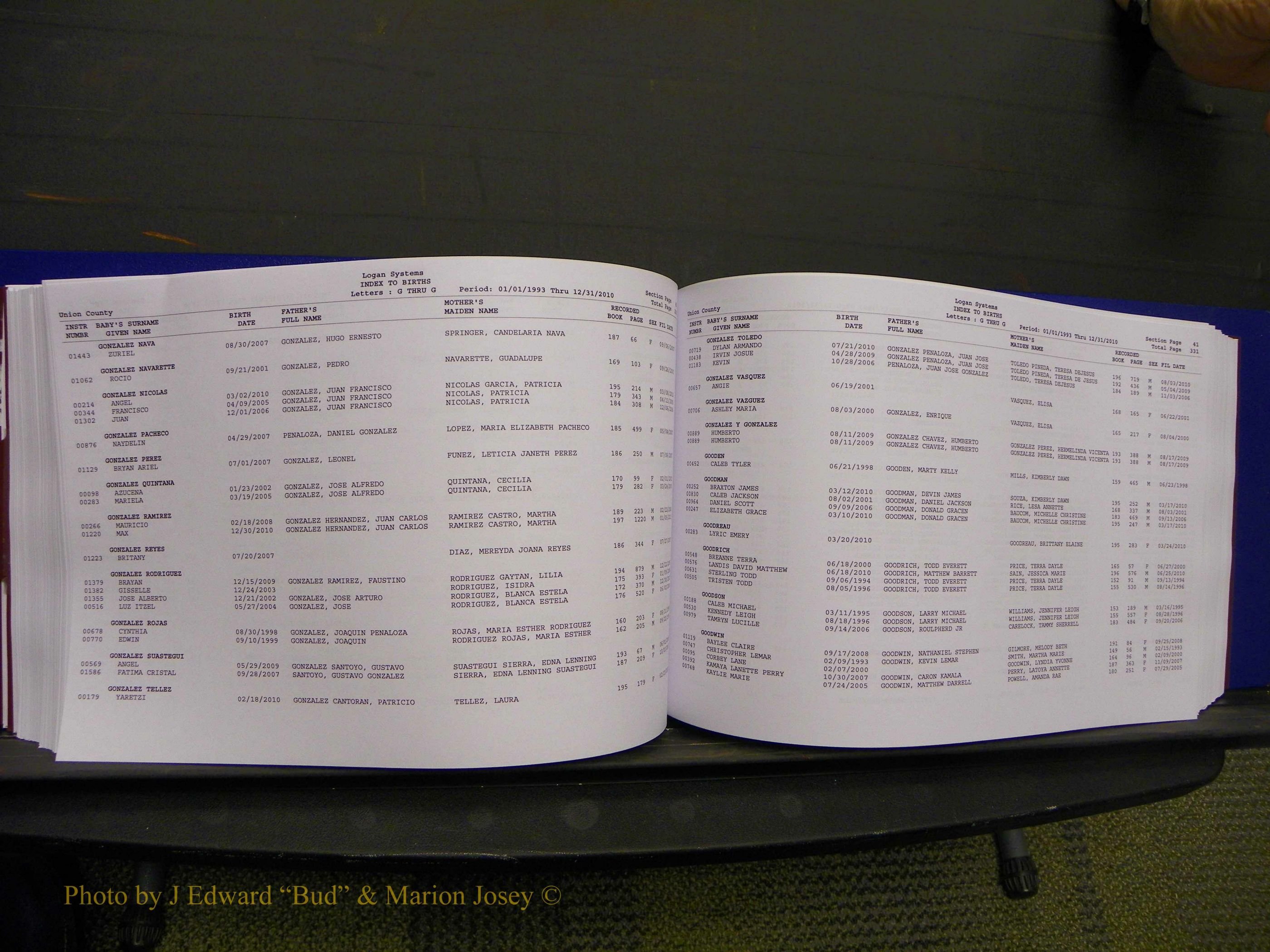 Union Co, NC Births, A-Z, 1993-2010 (198).JPG