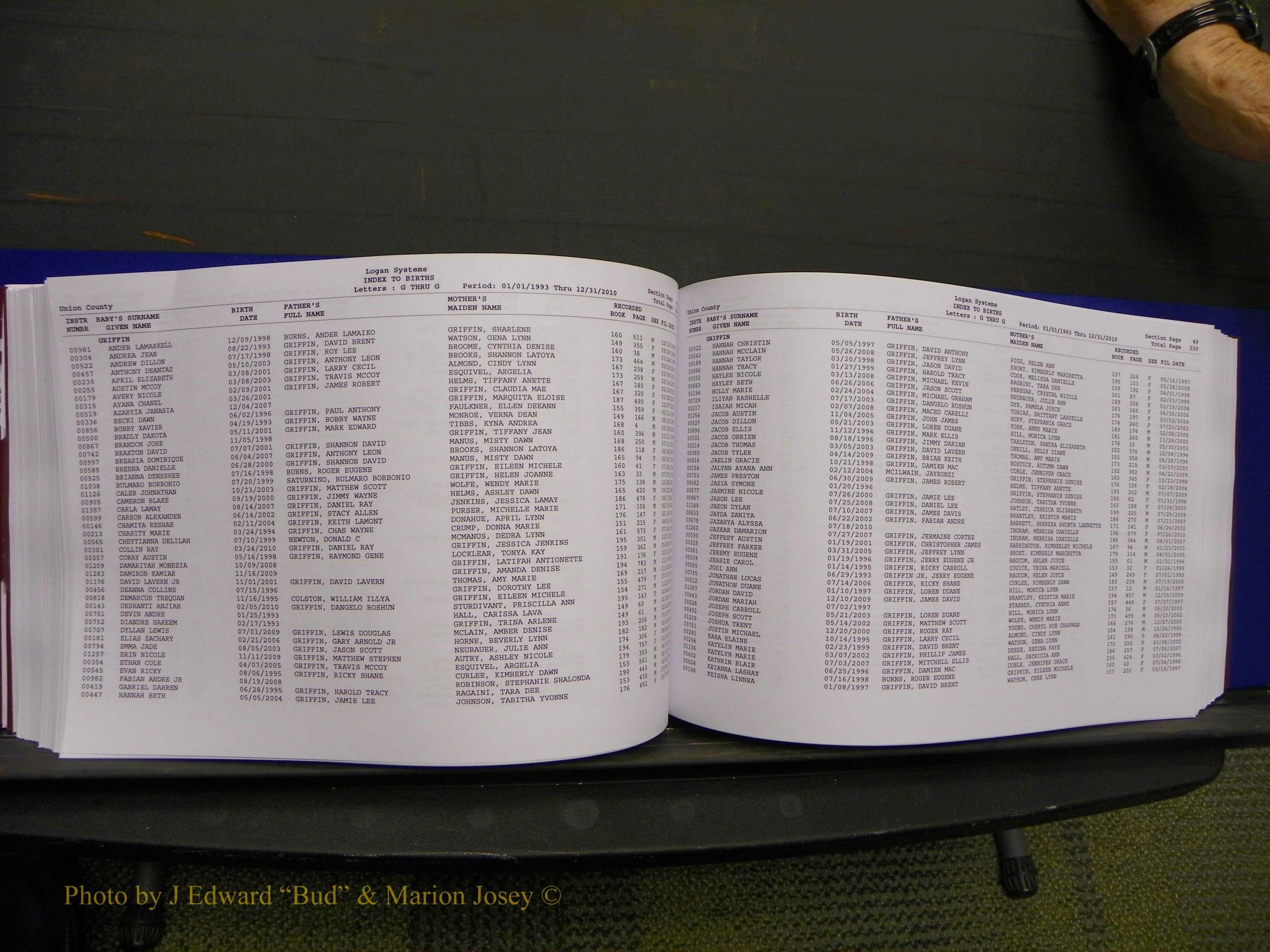 Union Co, NC Births, A-Z, 1993-2010 (202).JPG