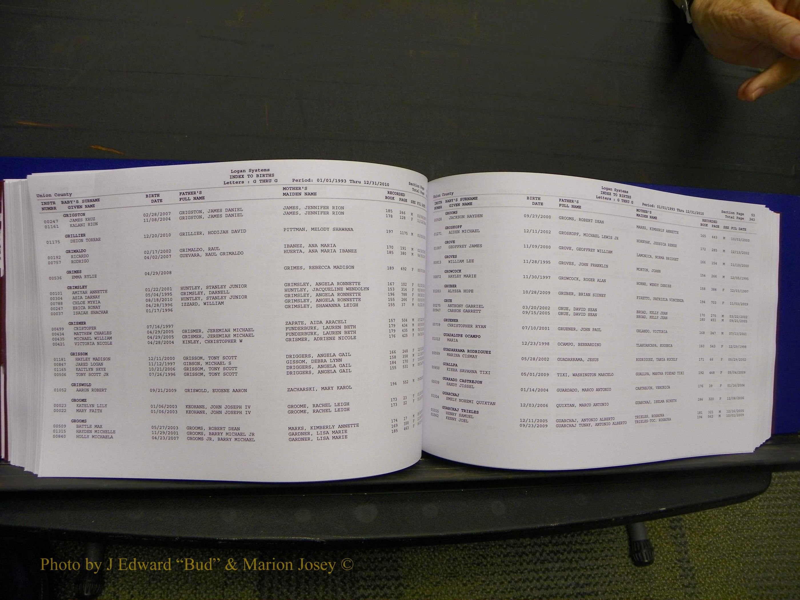 Union Co, NC Births, A-Z, 1993-2010 (204).JPG