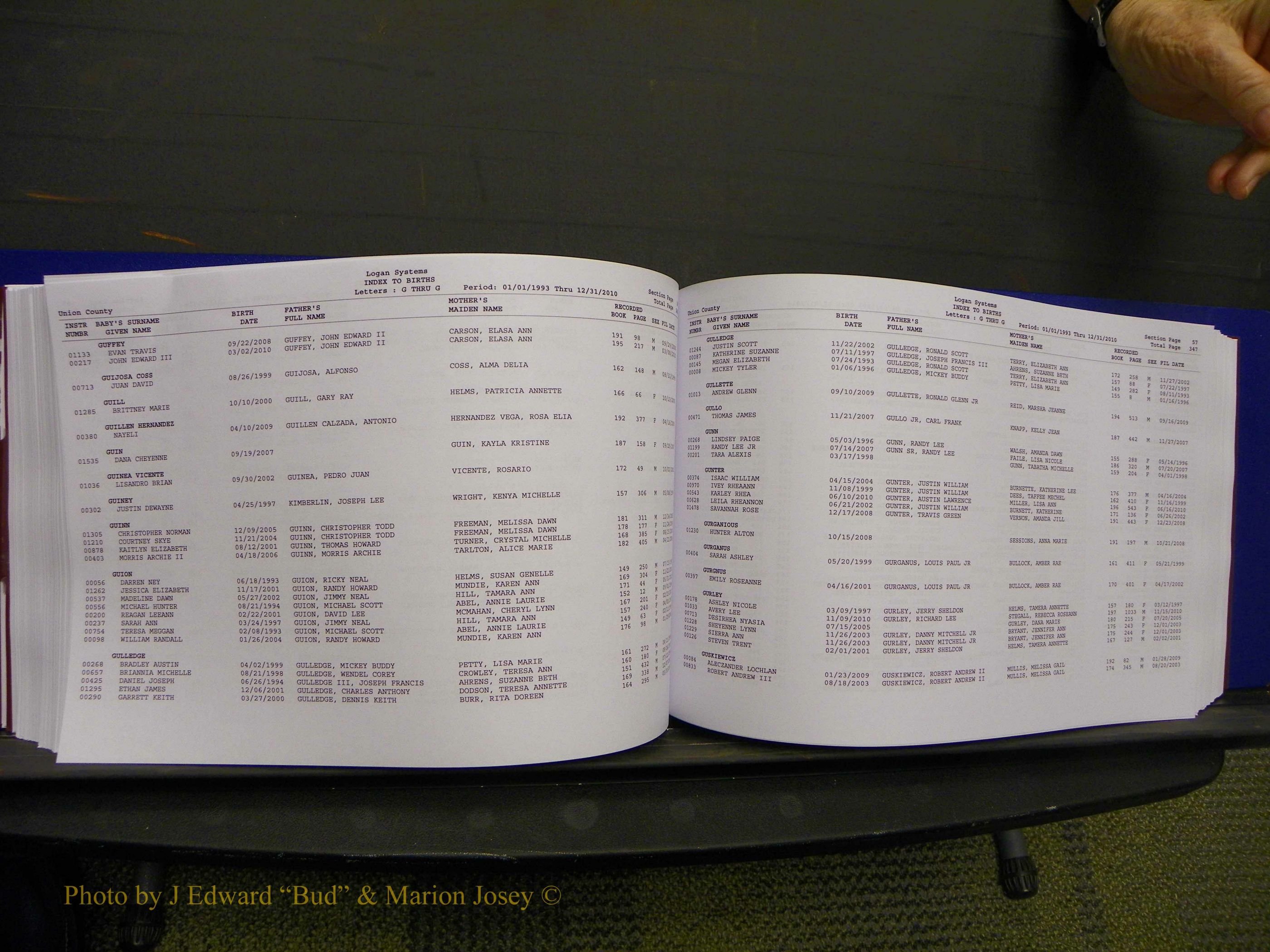 Union Co, NC Births, A-Z, 1993-2010 (207).JPG