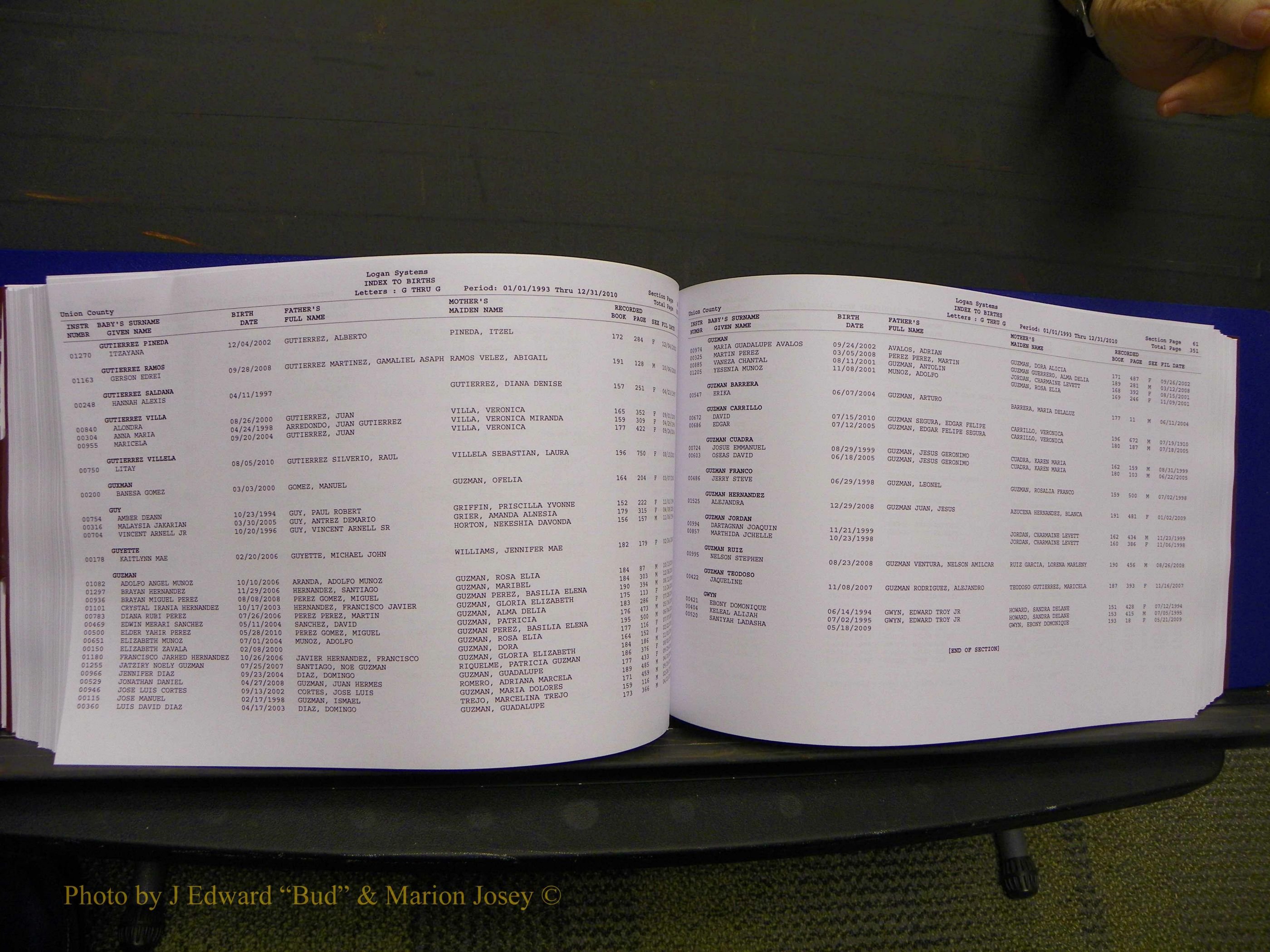 Union Co, NC Births, A-Z, 1993-2010 (208).JPG