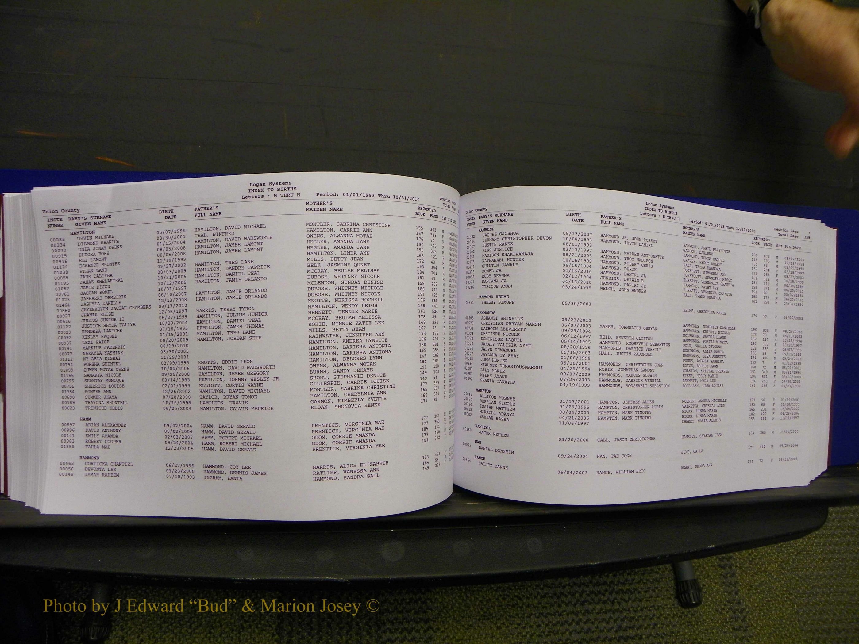 Union Co, NC Births, A-Z, 1993-2010 (212).JPG