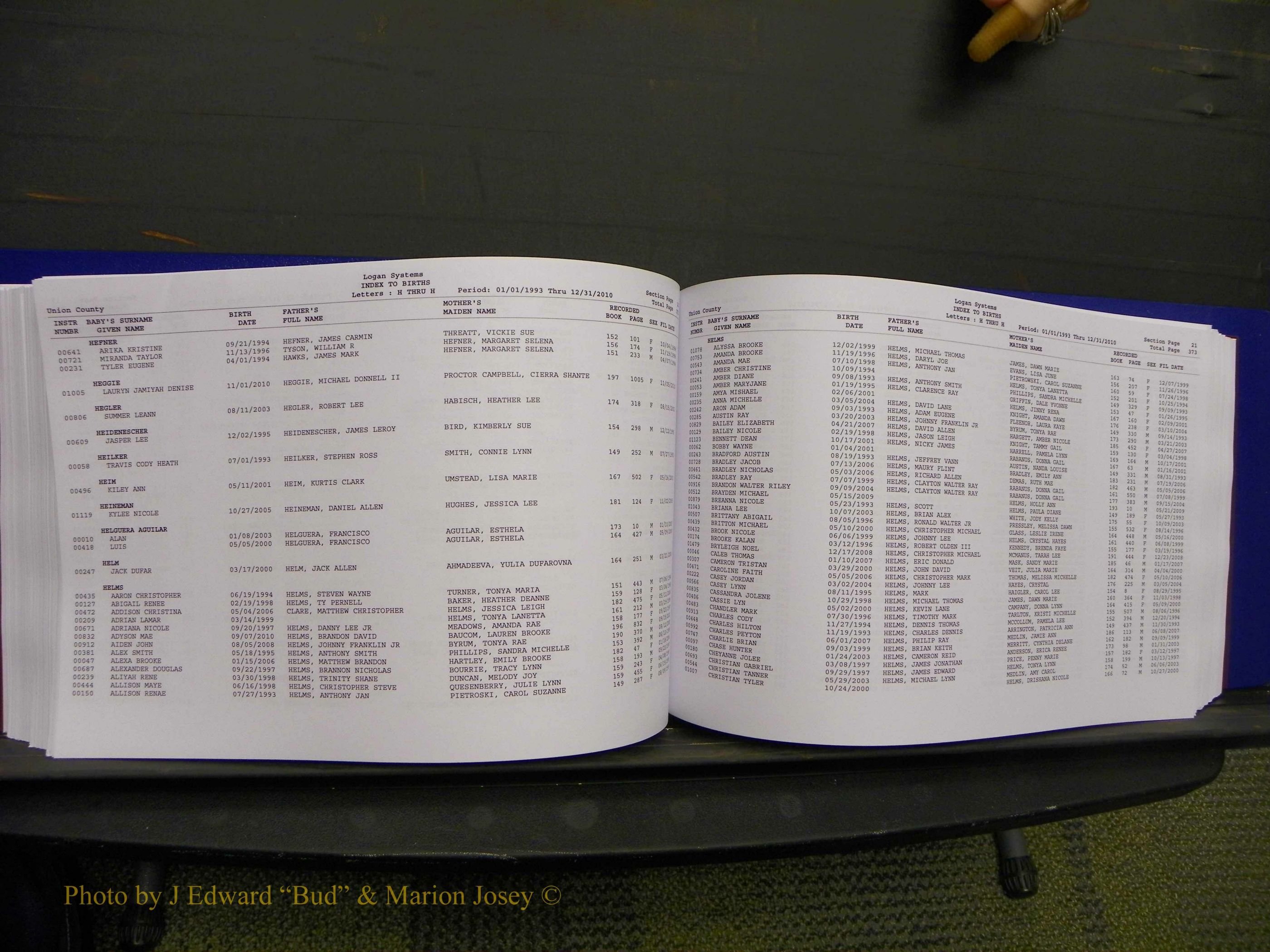 Union Co, NC Births, A-Z, 1993-2010 (219).JPG