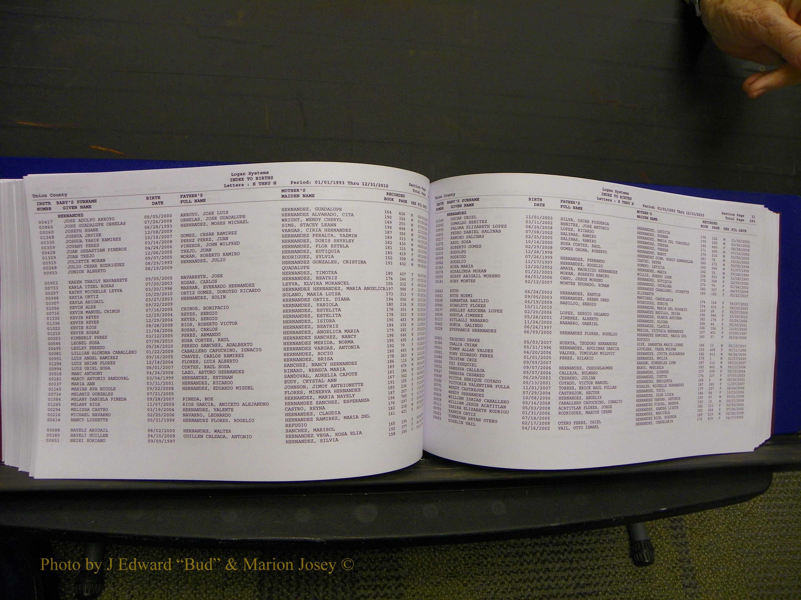 Union Co, NC Births, A-Z, 1993-2010 (224).JPG
