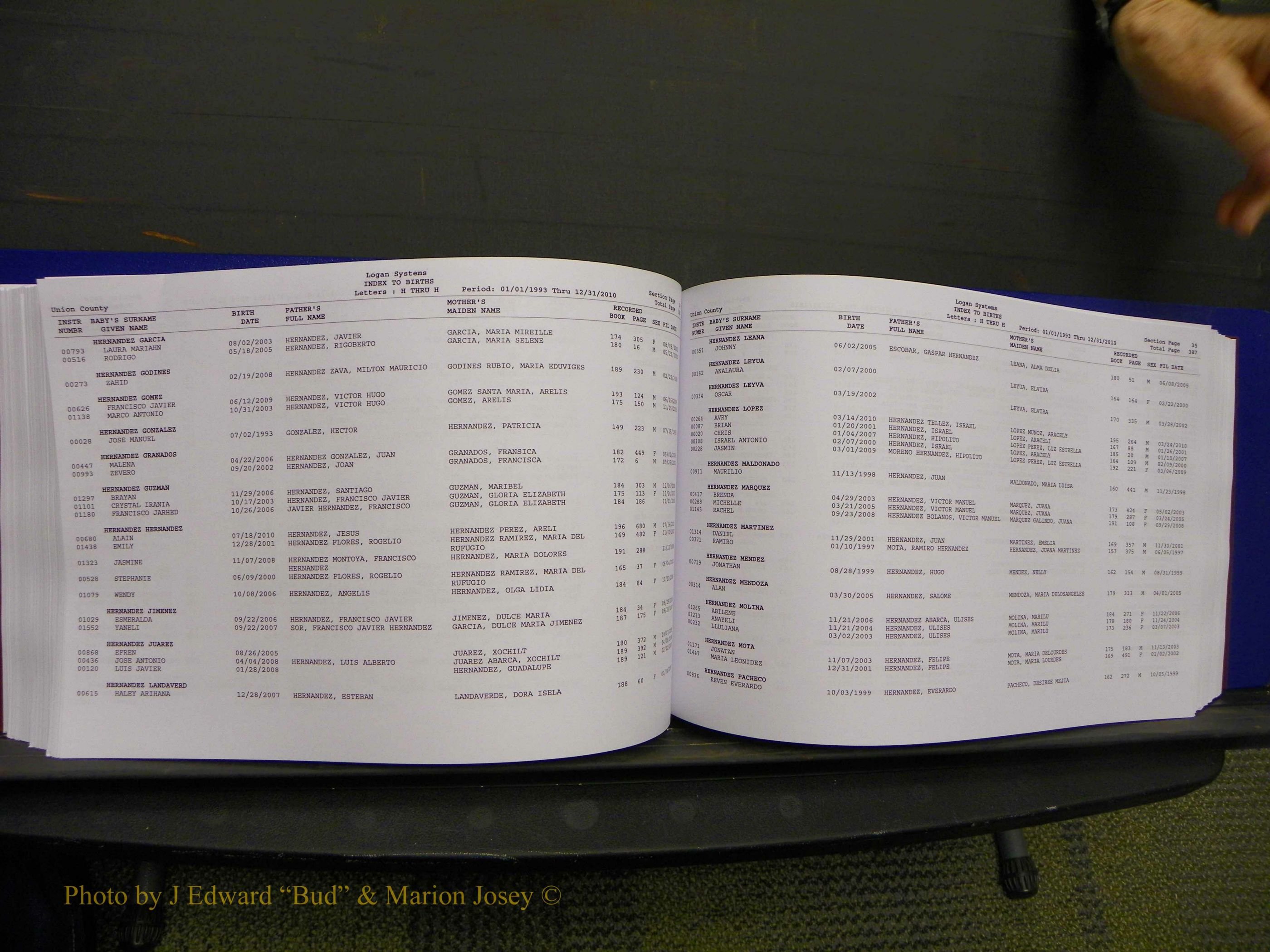 Union Co, NC Births, A-Z, 1993-2010 (227).JPG