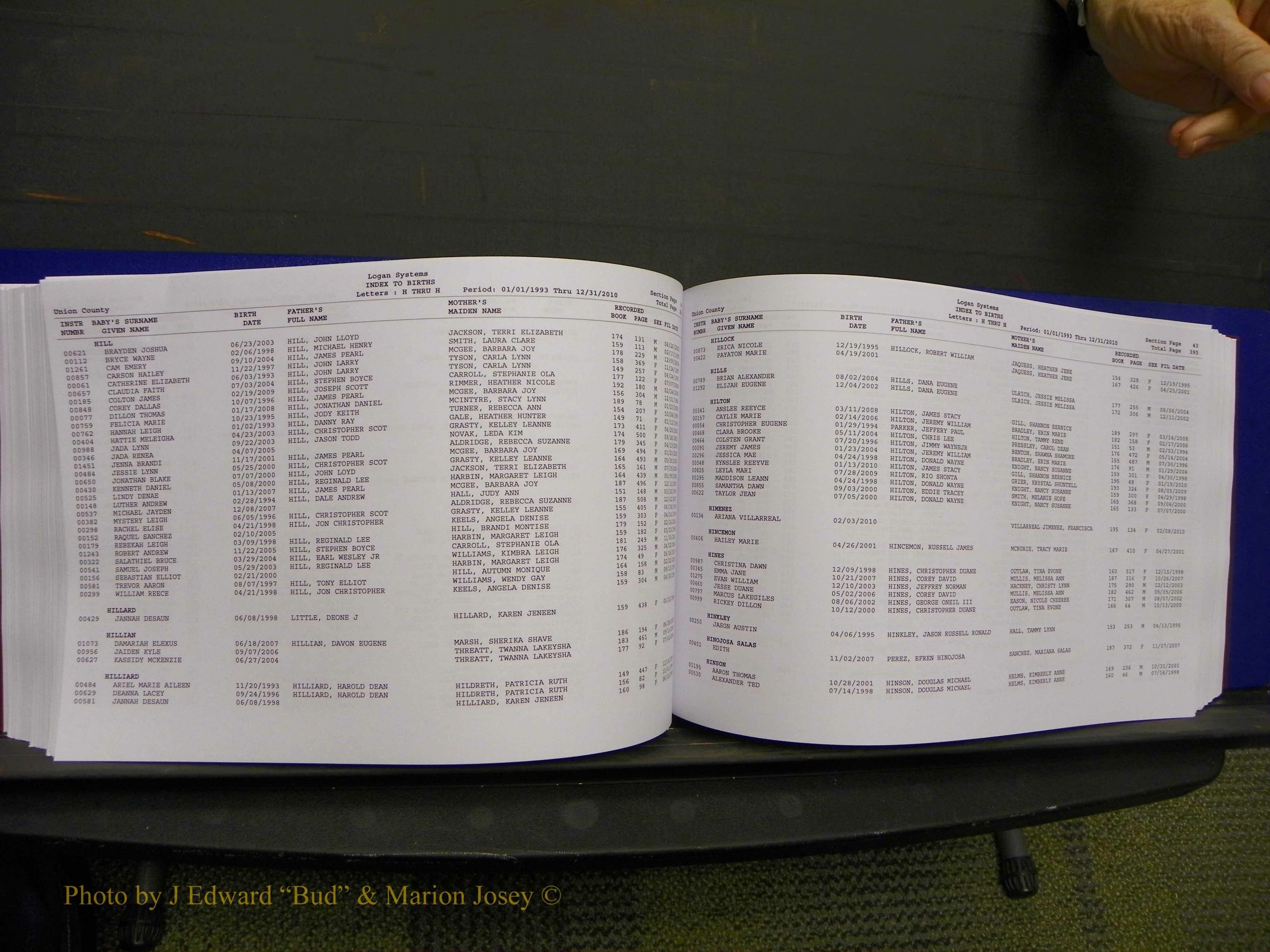 Union Co, NC Births, A-Z, 1993-2010 (230).JPG