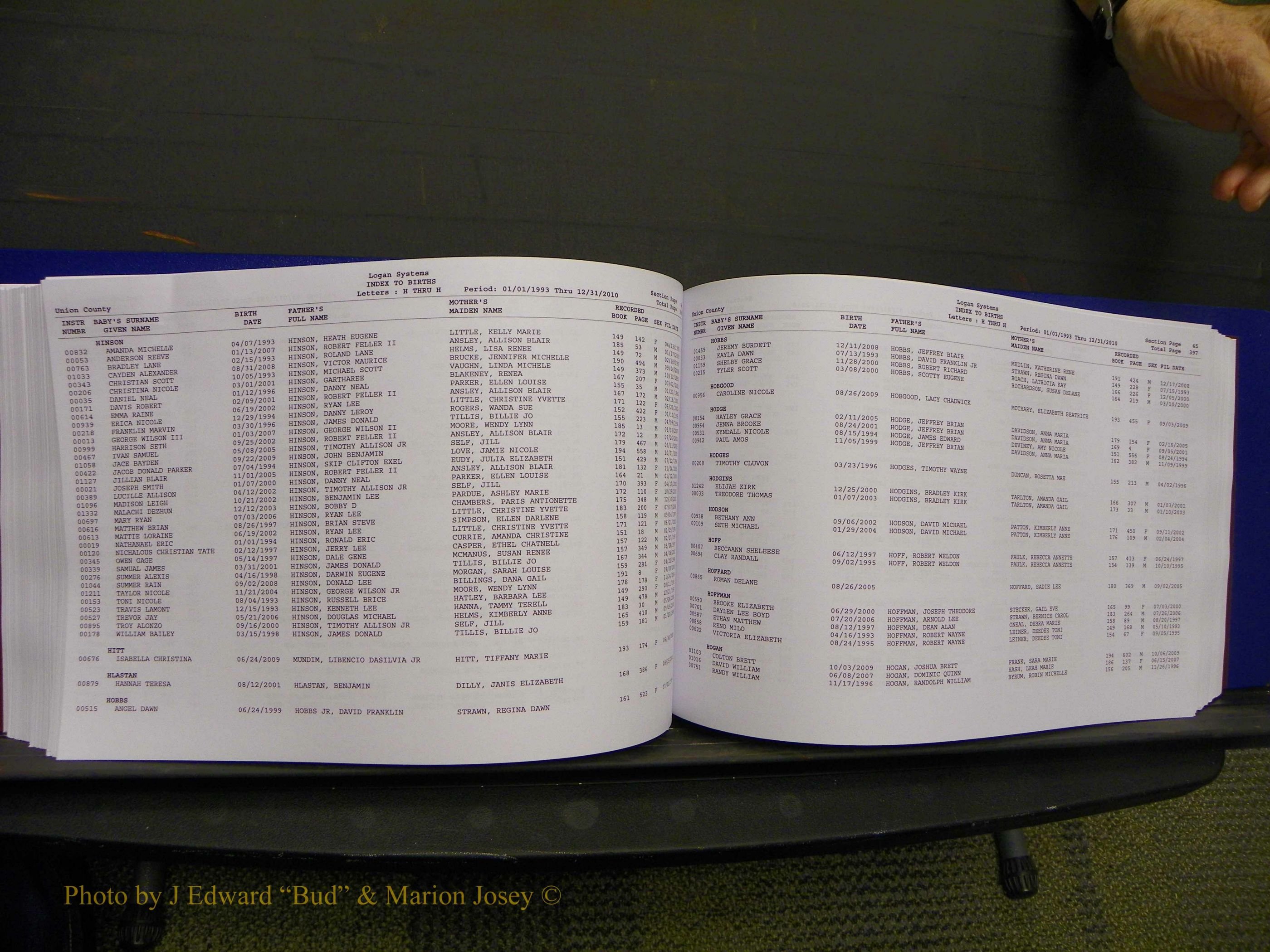 Union Co, NC Births, A-Z, 1993-2010 (231).JPG