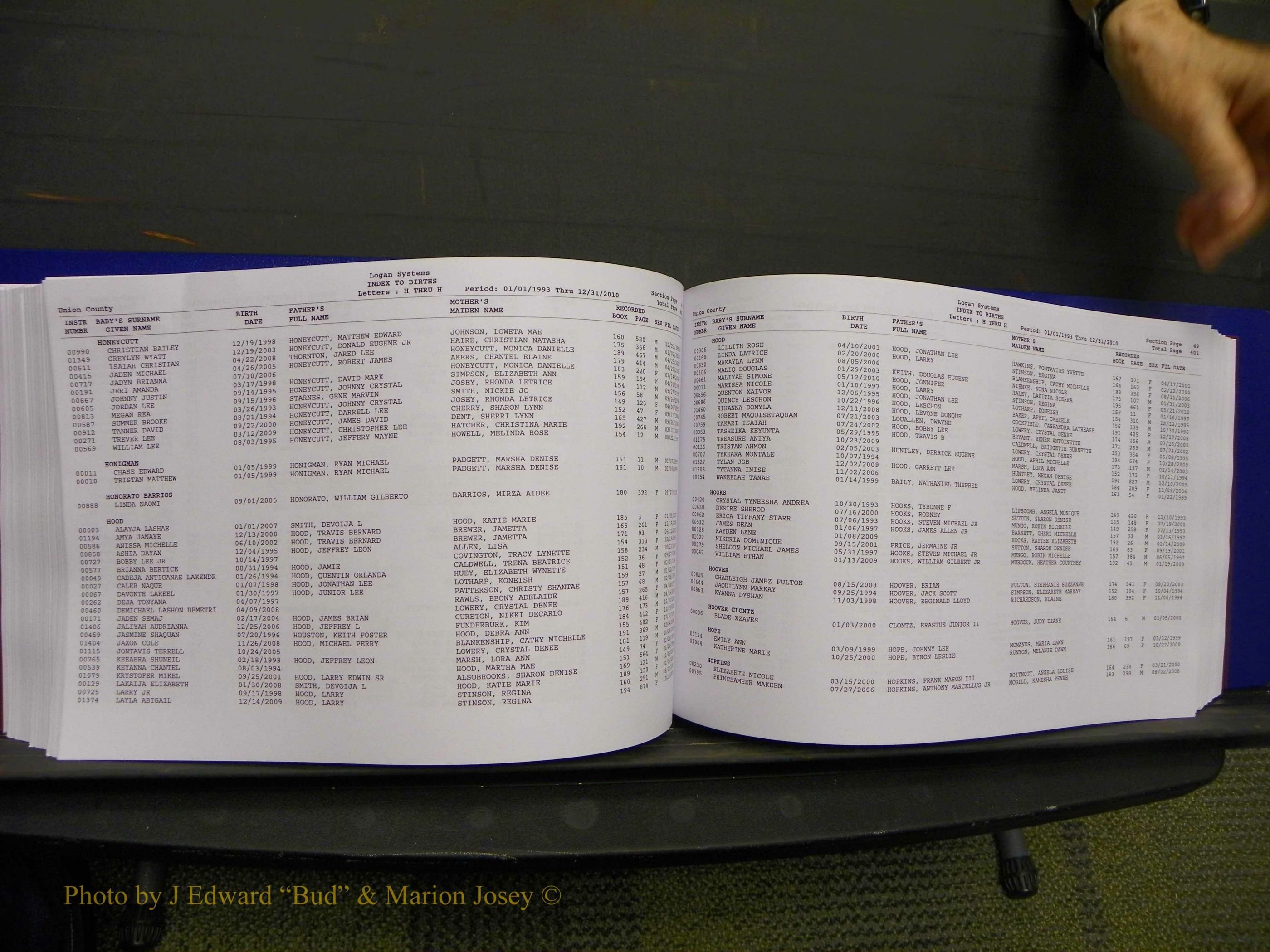 Union Co, NC Births, A-Z, 1993-2010 (233).JPG