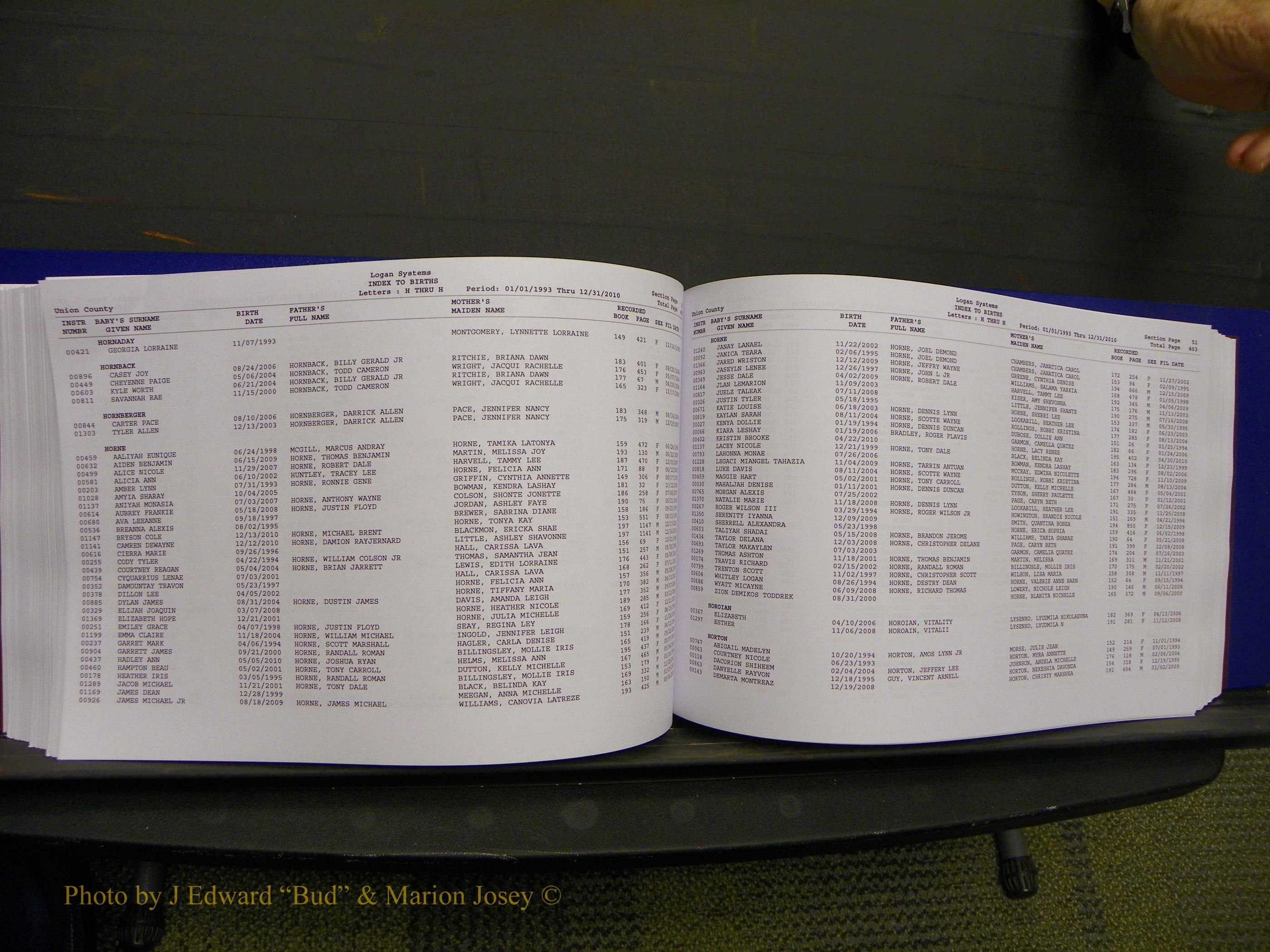 Union Co, NC Births, A-Z, 1993-2010 (234).JPG