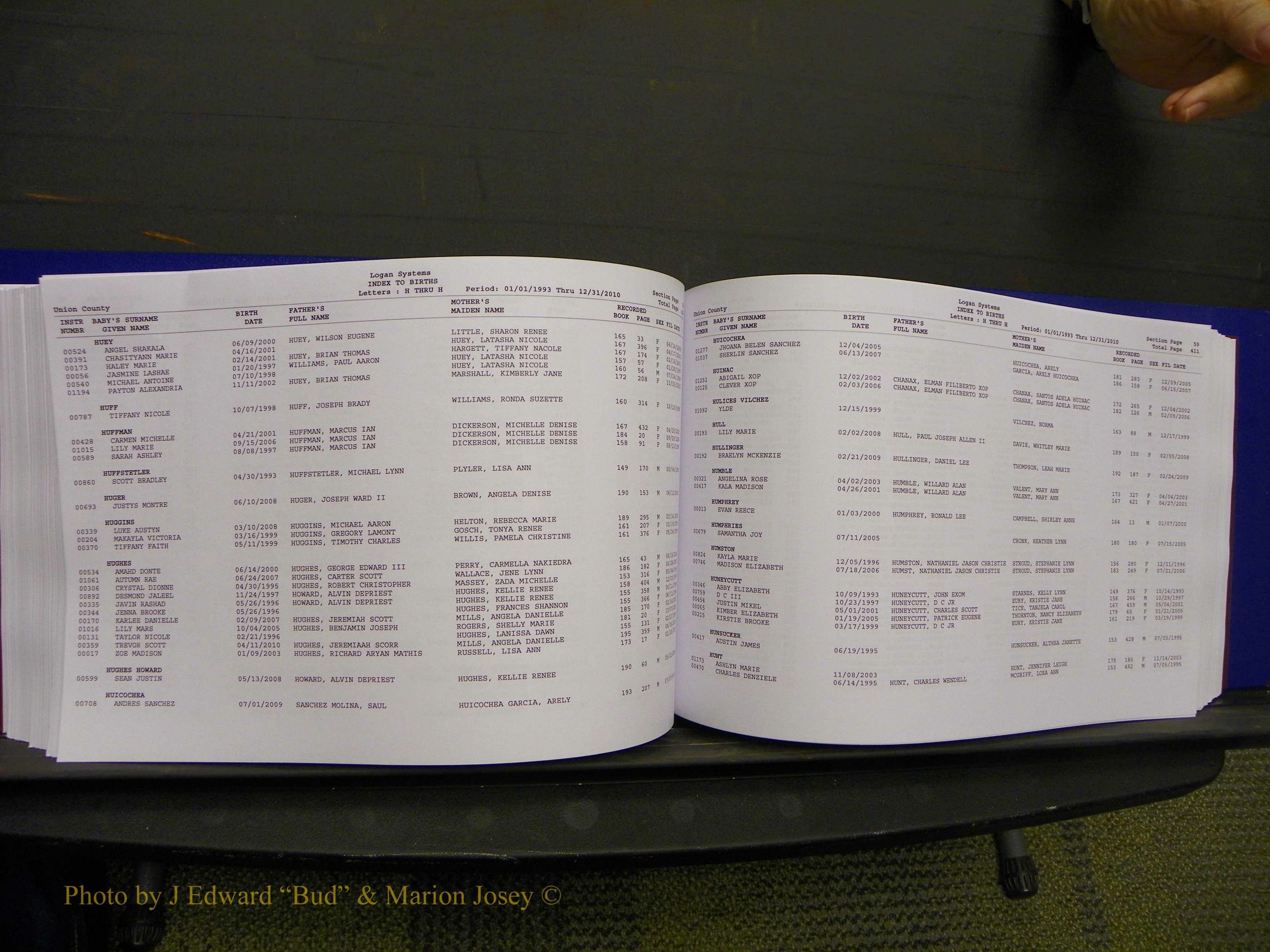 Union Co, NC Births, A-Z, 1993-2010 (238).JPG