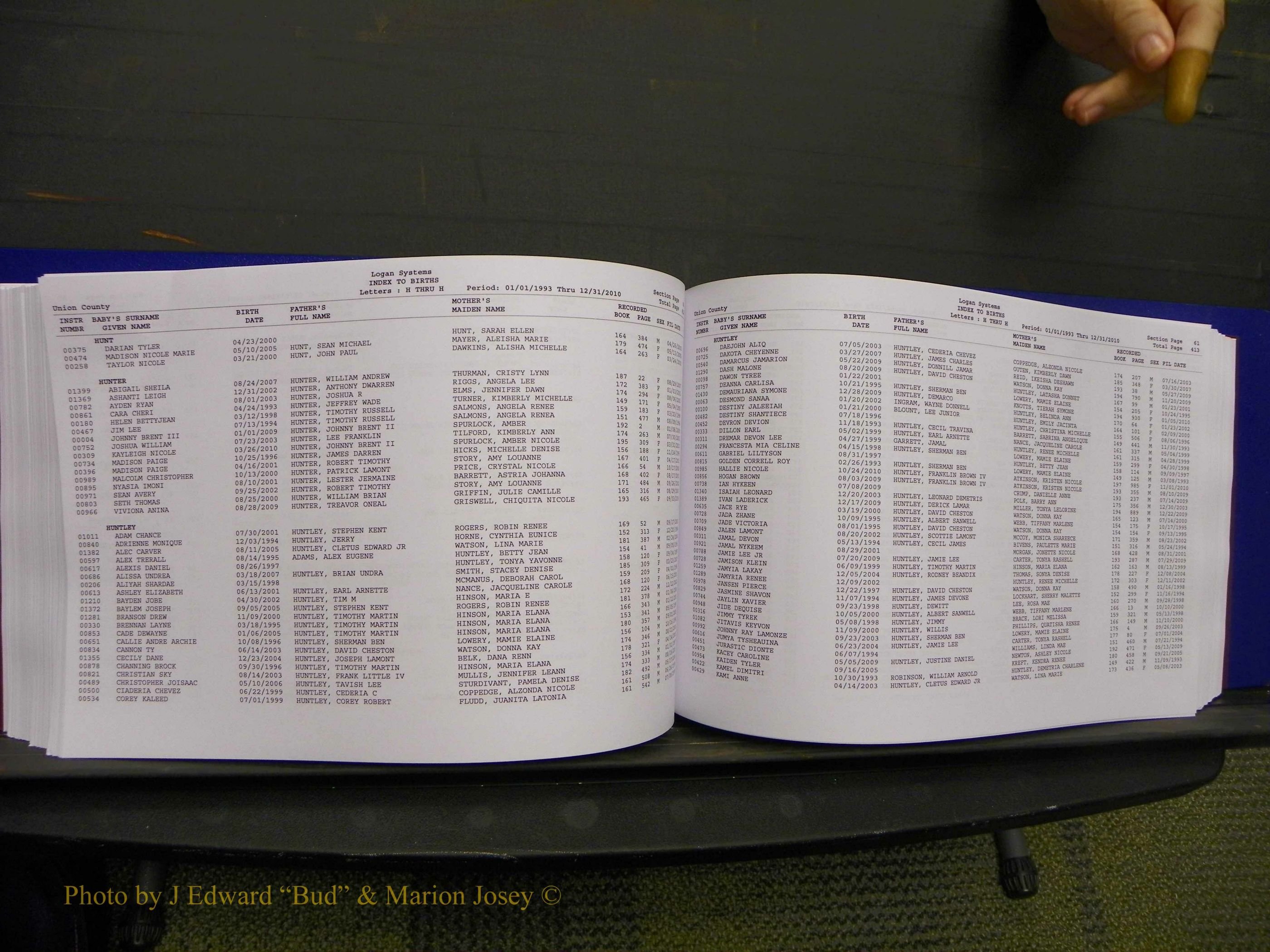 Union Co, NC Births, A-Z, 1993-2010 (239).JPG