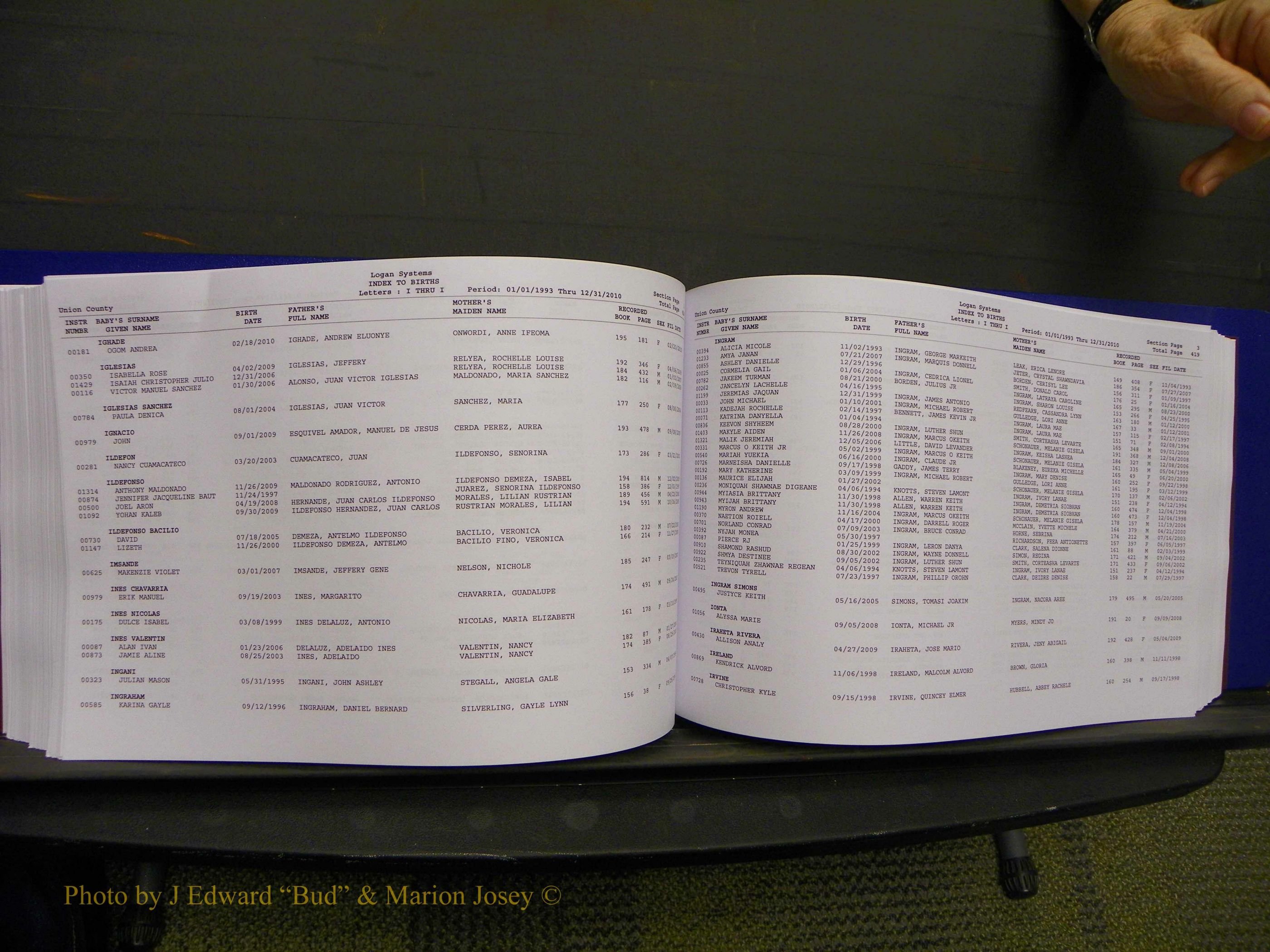 Union Co, NC Births, A-Z, 1993-2010 (241).JPG