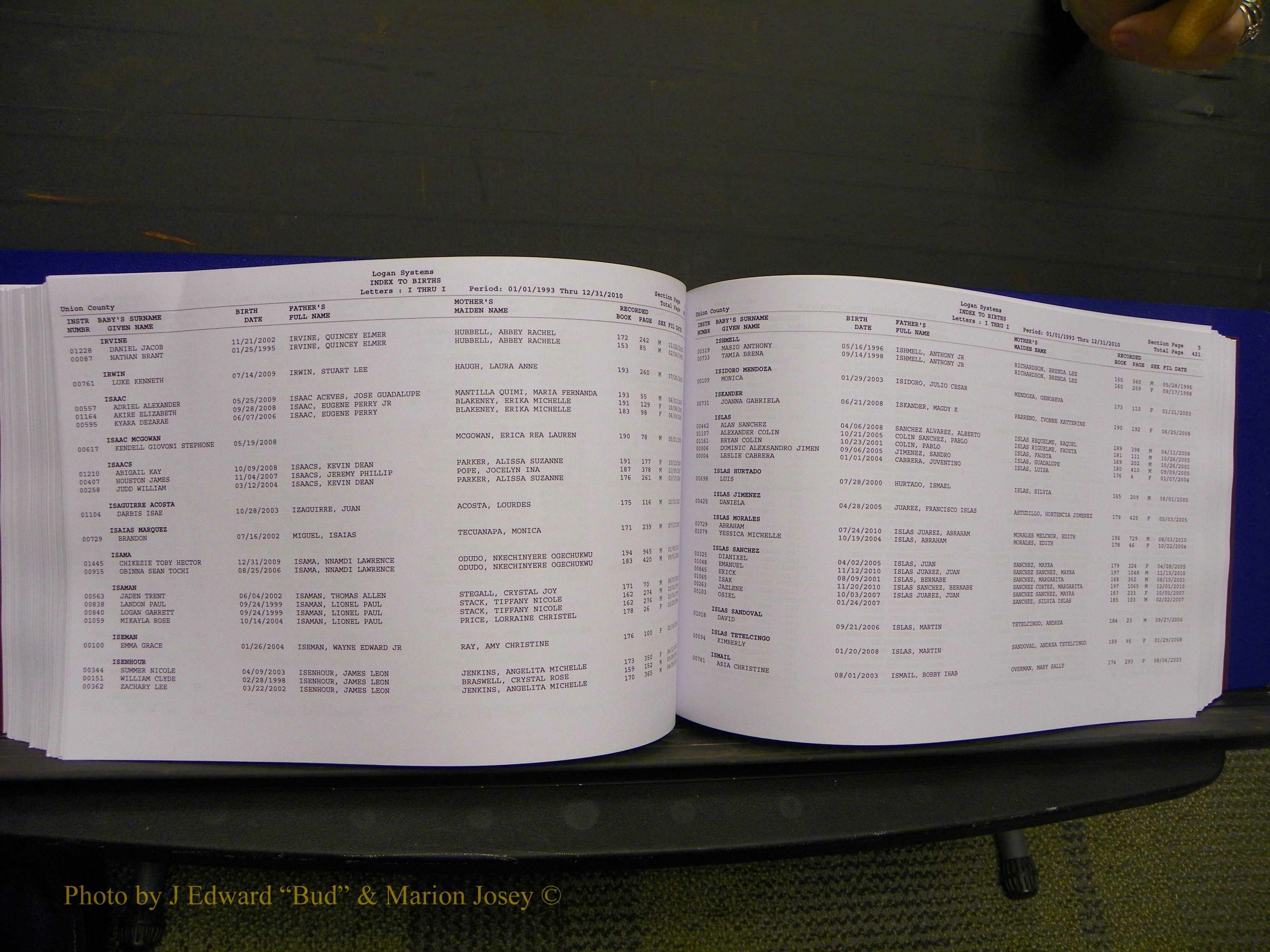 Union Co, NC Births, A-Z, 1993-2010 (243).JPG