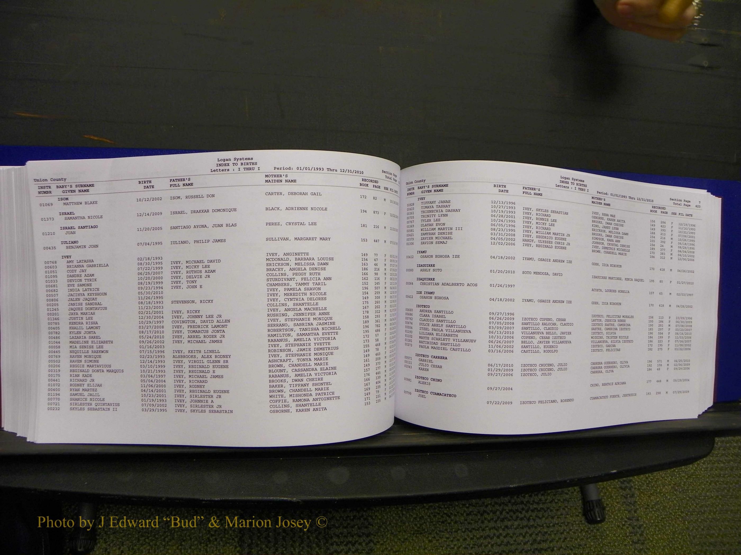 Union Co, NC Births, A-Z, 1993-2010 (244).JPG