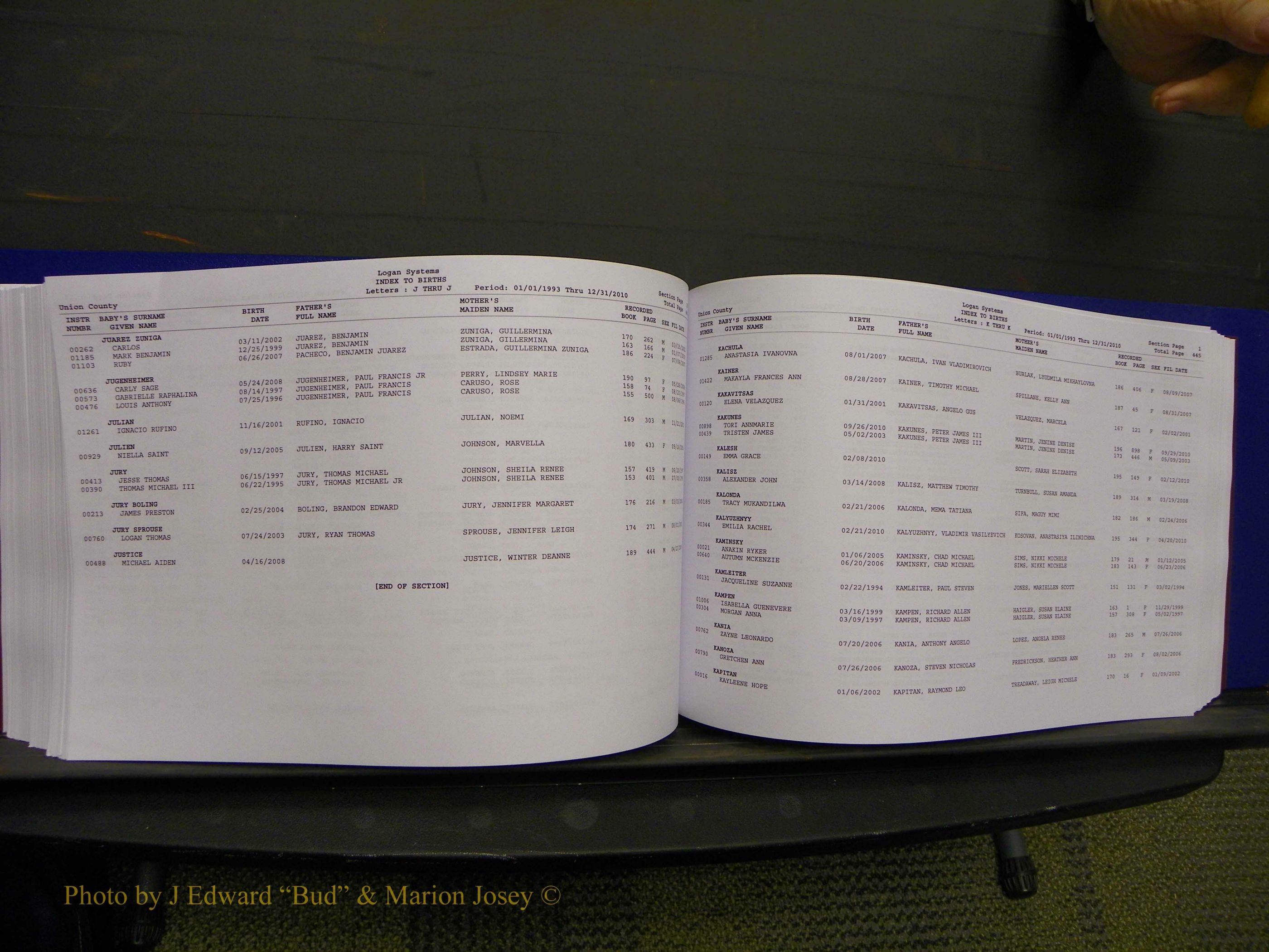 Union Co, NC Births, A-Z, 1993-2010 (255).JPG