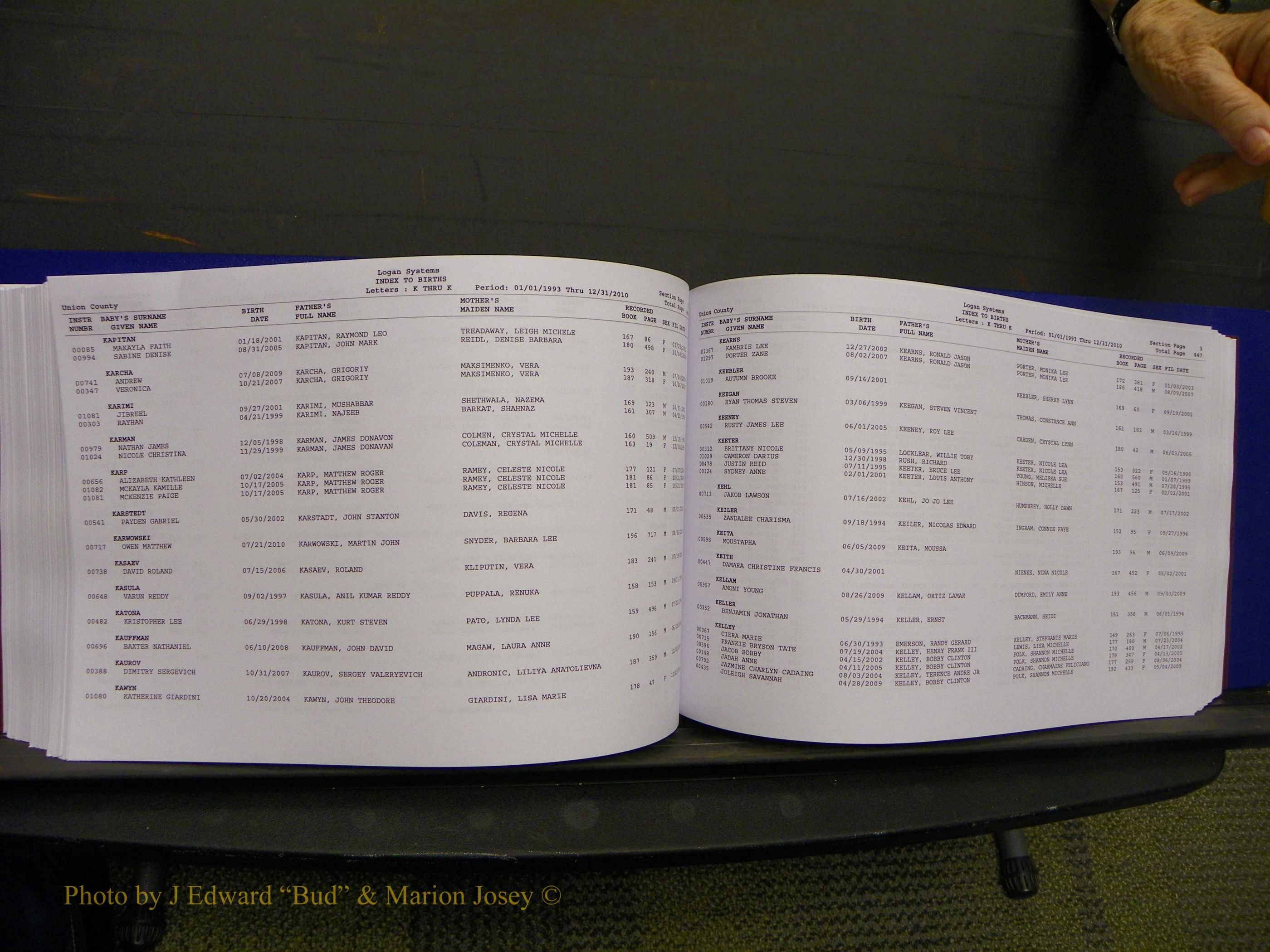 Union Co, NC Births, A-Z, 1993-2010 (257).JPG