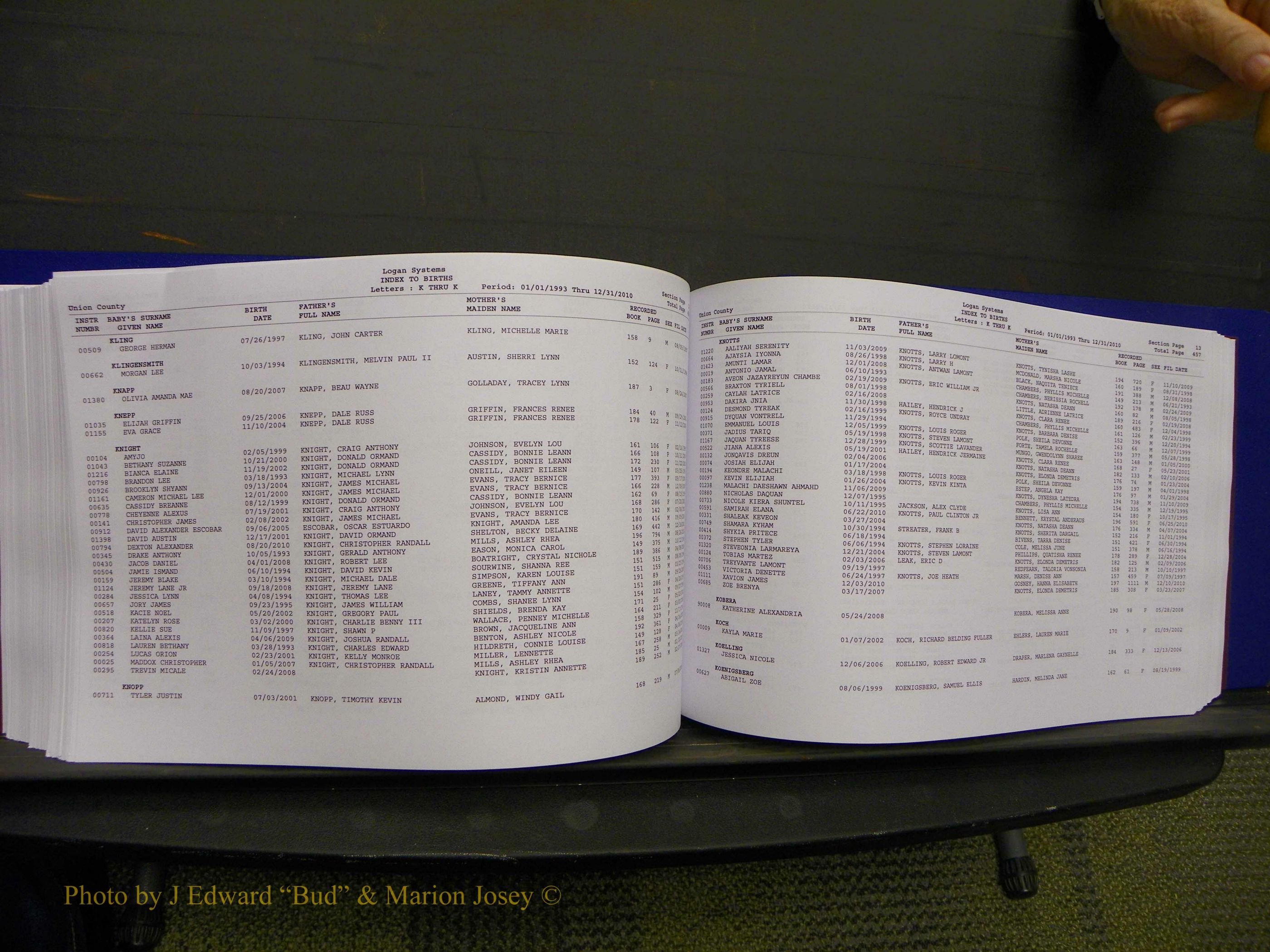 Union Co, NC Births, A-Z, 1993-2010 (260).JPG